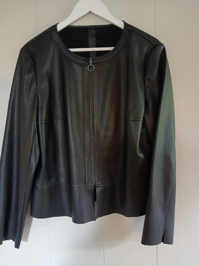 Leren jasje zwart, Kleding | Dames, Ophalen of Verzenden, Zo goed als nieuw, Maat 38/40 (M), Zwart