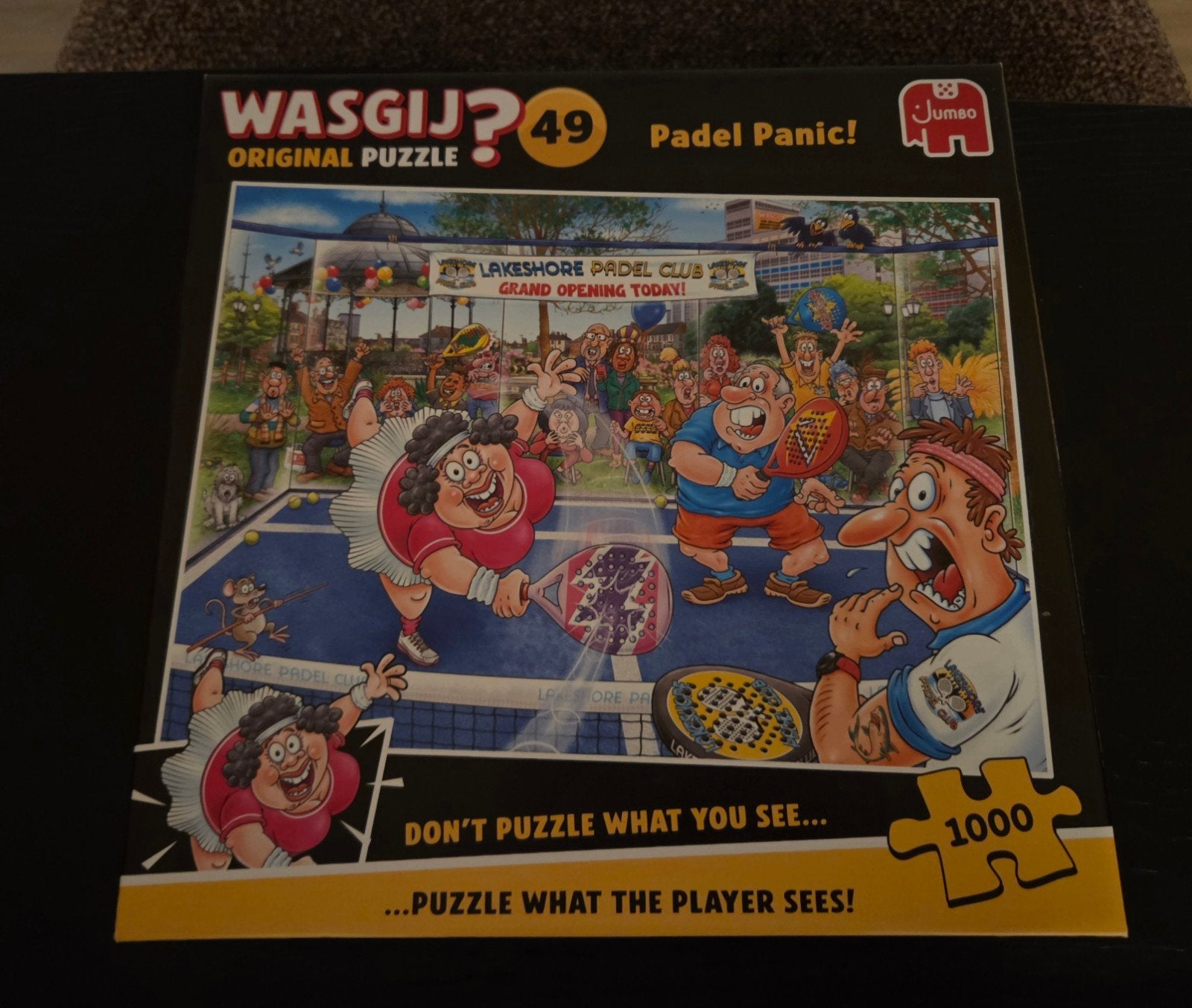 wasgij 49 padel panic, Ophalen of Verzenden, 500 t/m 1500 stukjes, Zo goed als nieuw