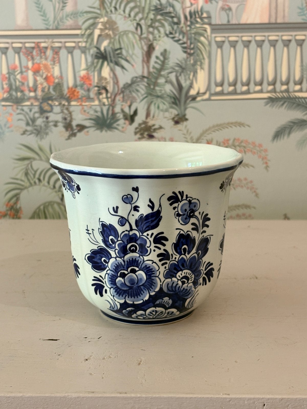 Vintage Delfts Blauwe Cachepot - Perfecte Staat, Antiek en Kunst, Ophalen of Verzenden