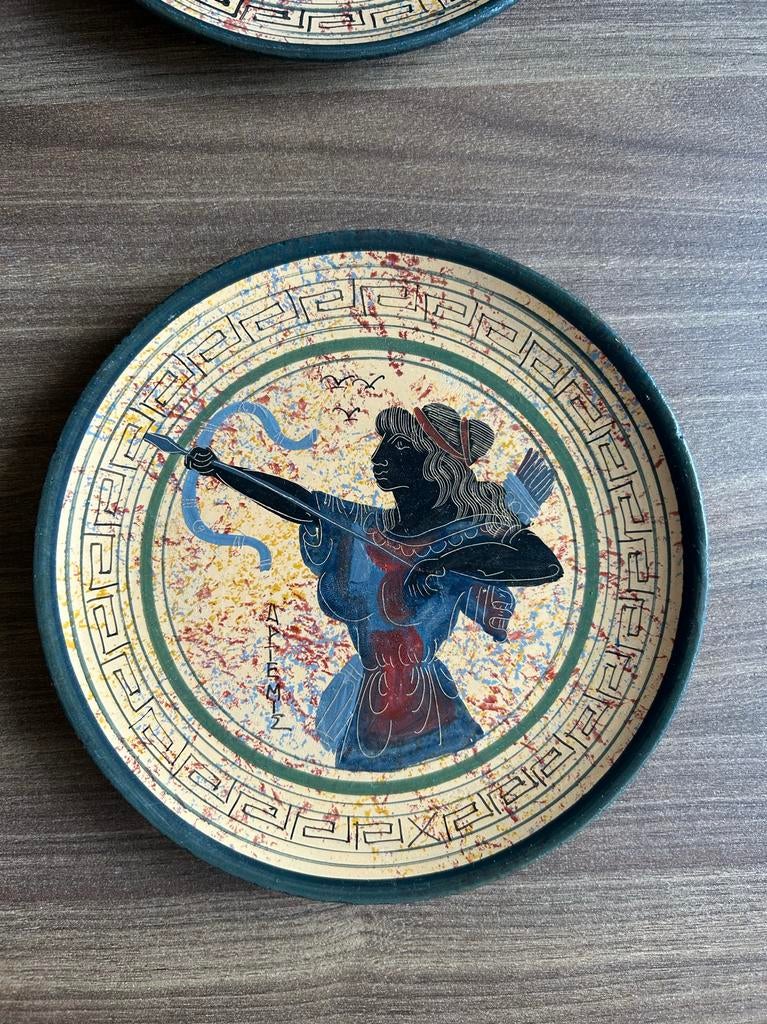Decoratieve Griekse borden - Souvenir uit Athene, Antiek en Kunst, Ophalen of Verzenden
