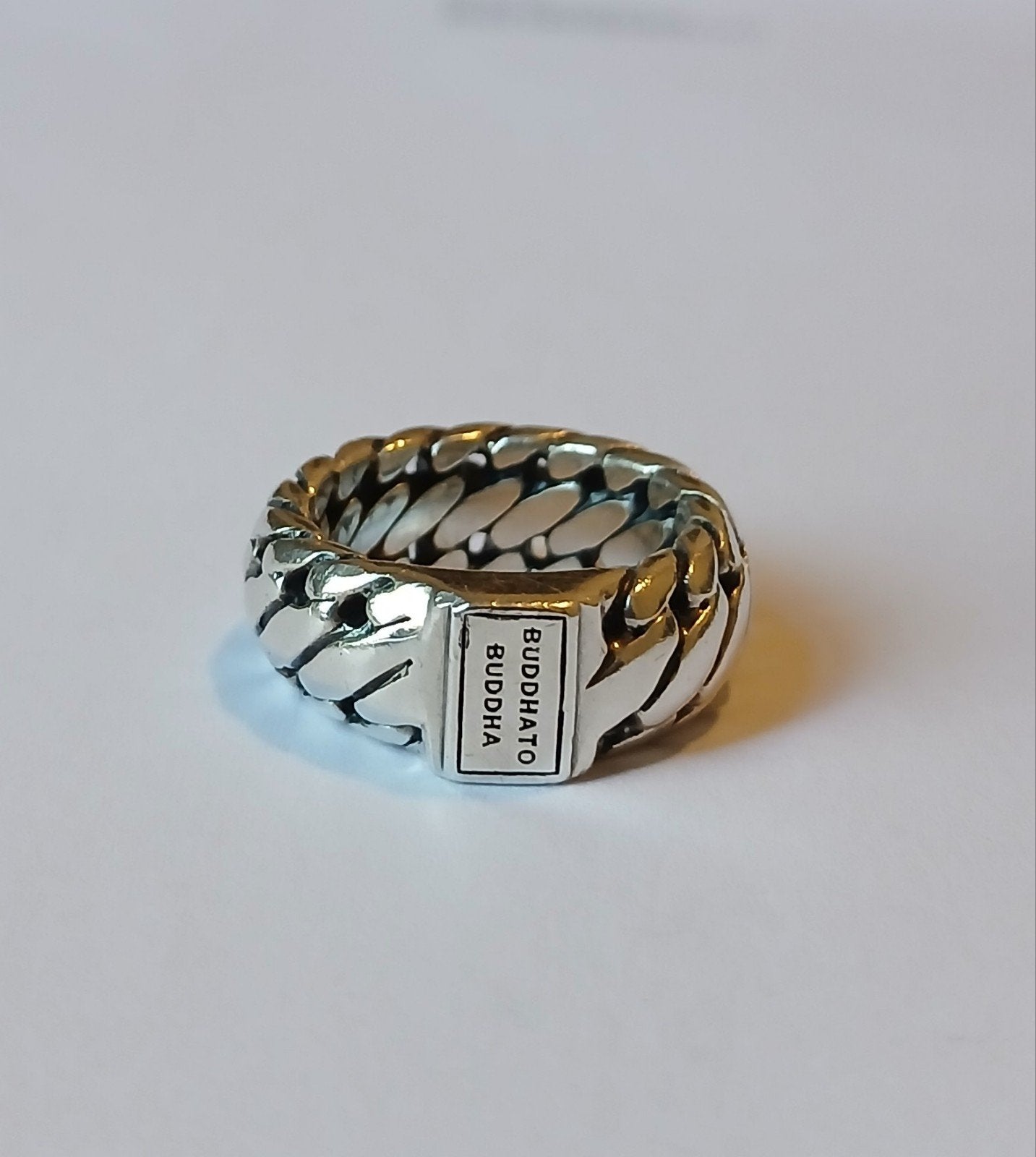 Zilveren Buddha to Buddha Ben ring, maat 17, Ophalen of Verzenden, Zo goed als nieuw, 17 tot 18, Dame of Heer