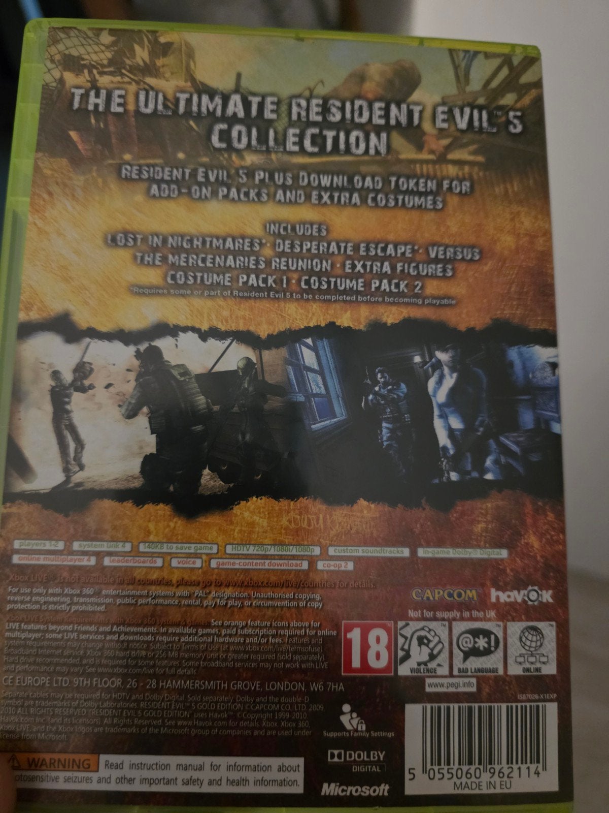 Resident Evil 5: Gold Edition, Xbox 360, Spelcomputers en Games, Games | Xbox 360, Vanaf 18 jaar, Overige genres, 1 speler, Ophalen of Verzenden