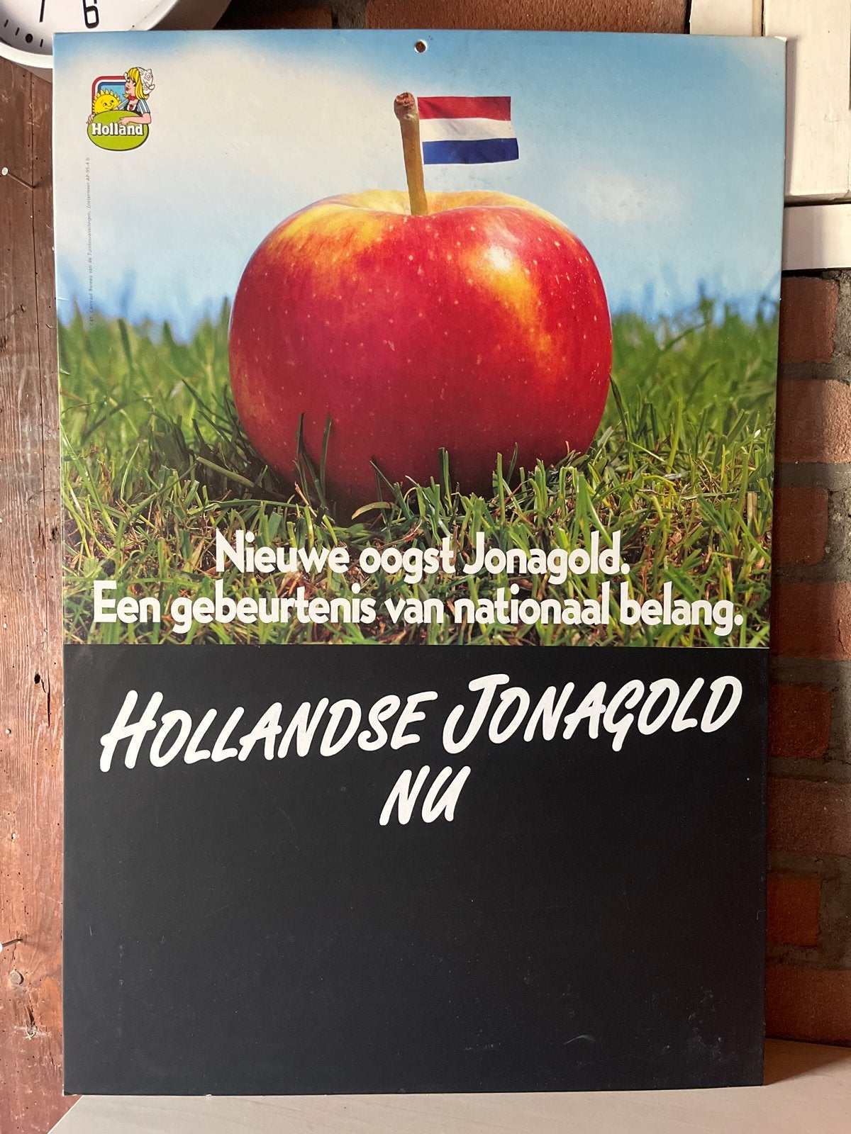 Kartonnen reclamebord Elstar Jonagold appels 2-zijdig, Ophalen of Verzenden, Gebruikt, Reclamebord