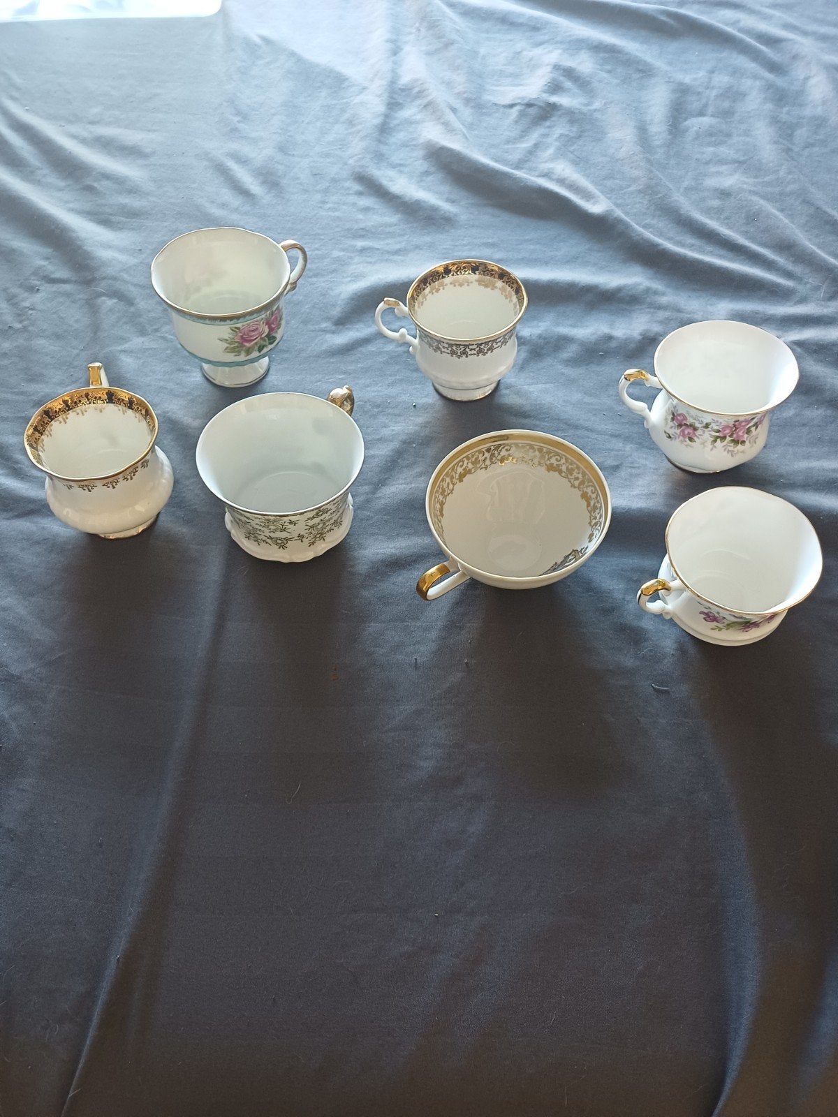 Set van 7 Vintage Porseleinen Kopjes - Diverse Merken, Ophalen