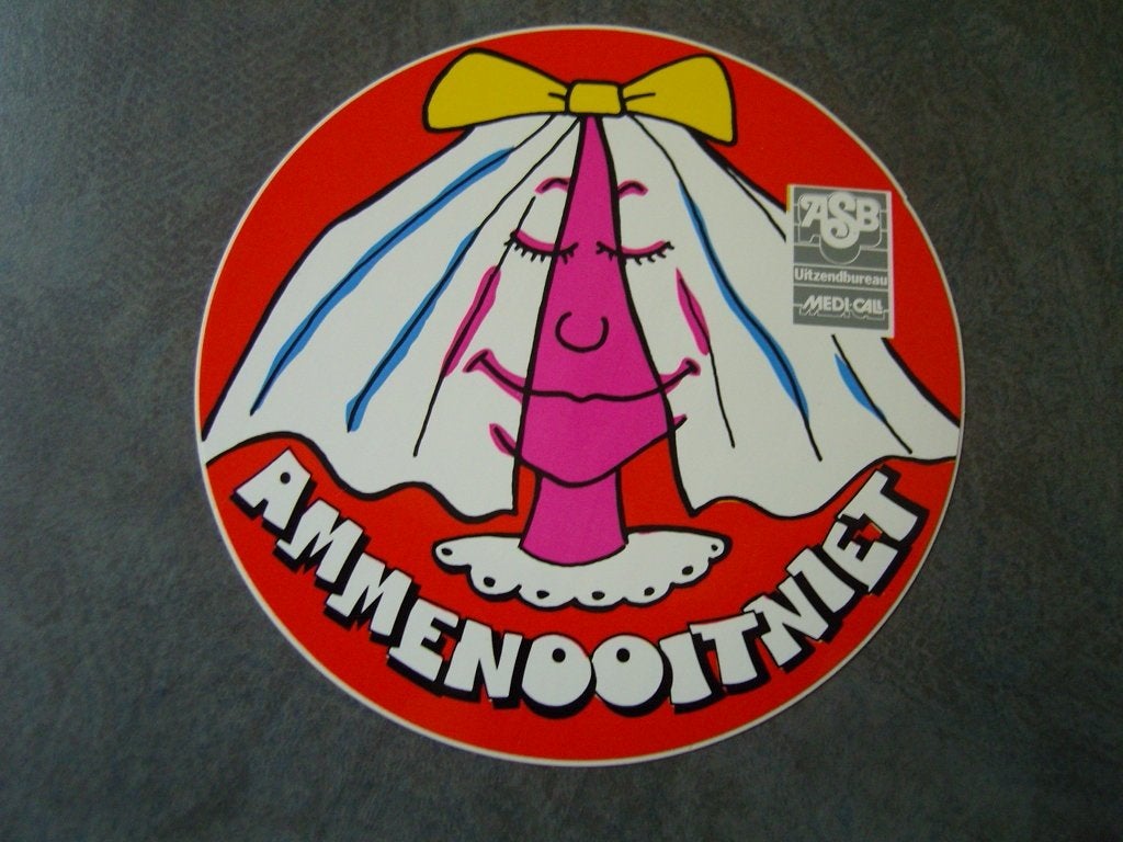 sticker ASB Uitzendbureau Ammenooitniet   Carnaval, Ophalen, Zo goed als nieuw