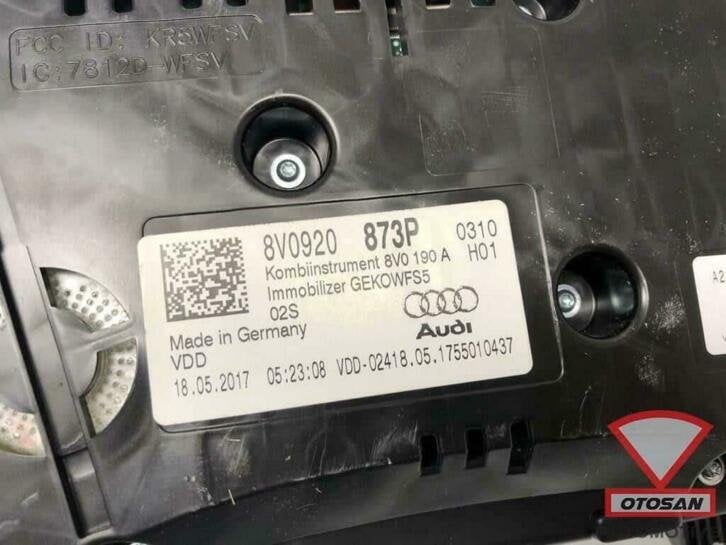 audi a3 8v facelift 2018 kilometerteller unit 8v0920873p, Gebruikt, AUDI AG, Auto-Union-Strasse 1
85045  Ingolstadt, DE, Kundenbetreuung@audi.de