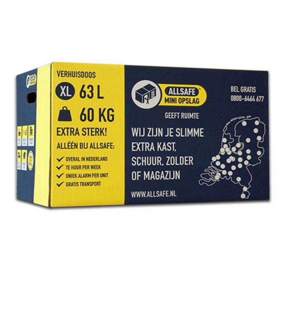 Verhuisdozen Allsafe, Gamma, Praxis (deels ongebruikt), Ophalen, 40 tot 60 cm, 50 tot 75 cm, 35 tot 50 cm
