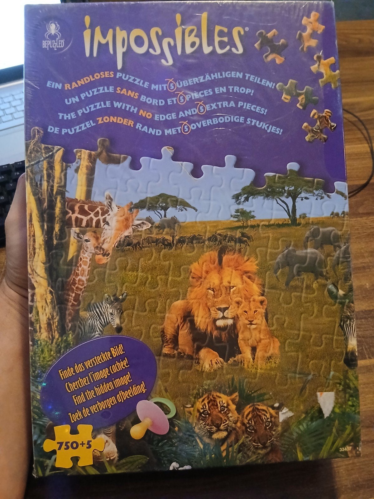 Impossibles safari puzzel, Hobby en Vrije tijd, Ophalen of Verzenden, 500 t/m 1500 stukjes, Nieuw