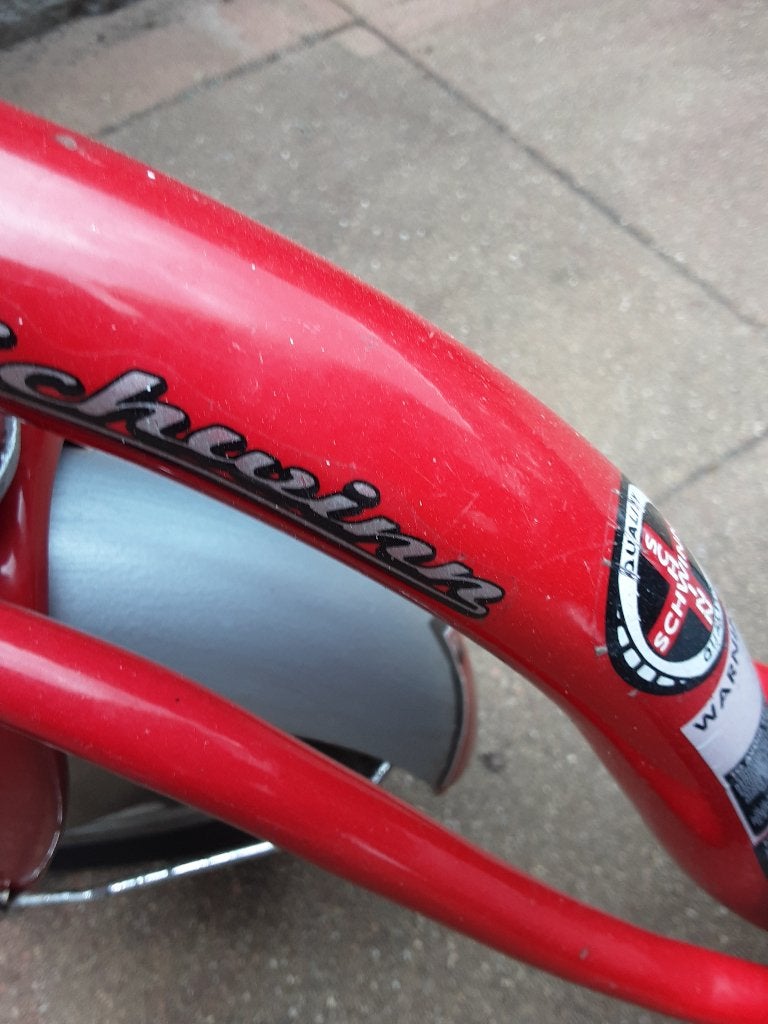 Driewieler schwinn, rood, Ophalen, Gebruikt, Verstelbare zitting