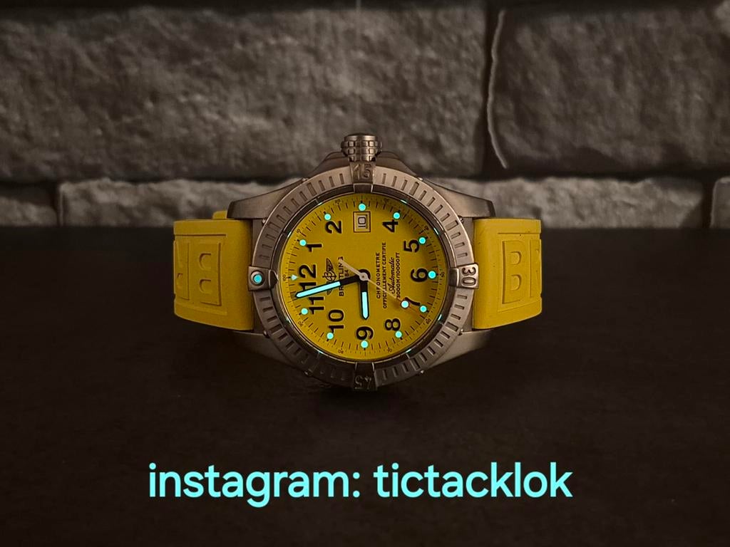 Breitling Avenger Seawolf 44mm titanium, set 2006, 2 bandjes, Staal, Breitling, Polshorloge, Kunststof