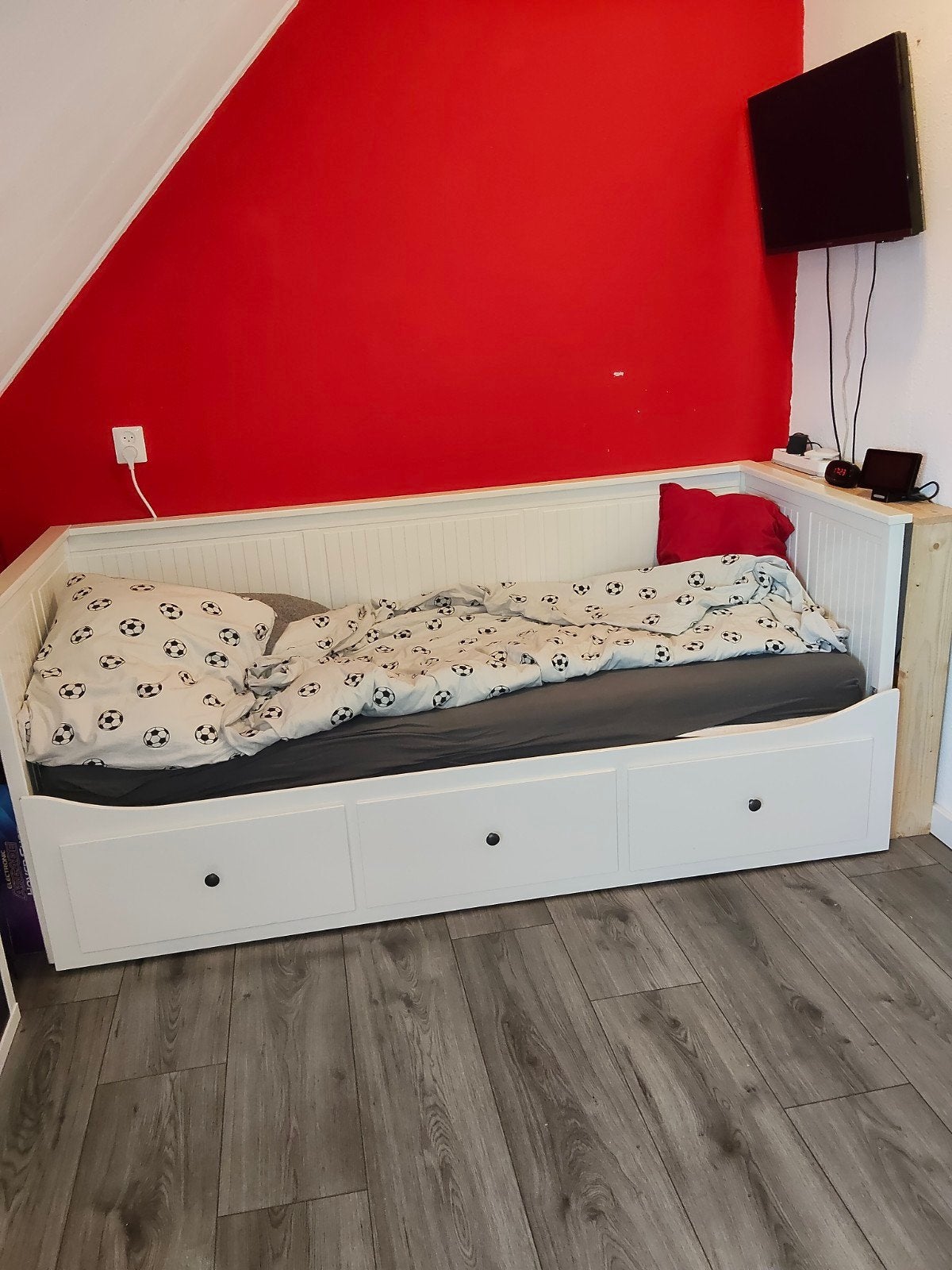 Ikea Hemnes bedbank 3 lades, Huis en Inrichting, Slaapkamer | Complete slaapkamers, Ophalen, Gebruikt, Tweepersoons