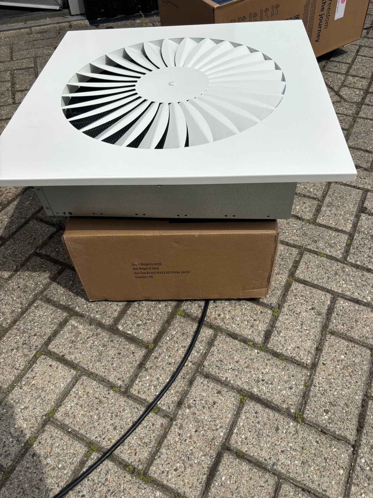 2x 60x60 plafonddiffuser met plenumkast voor systeemplafond, Ophalen of Verzenden, Zo goed als nieuw
