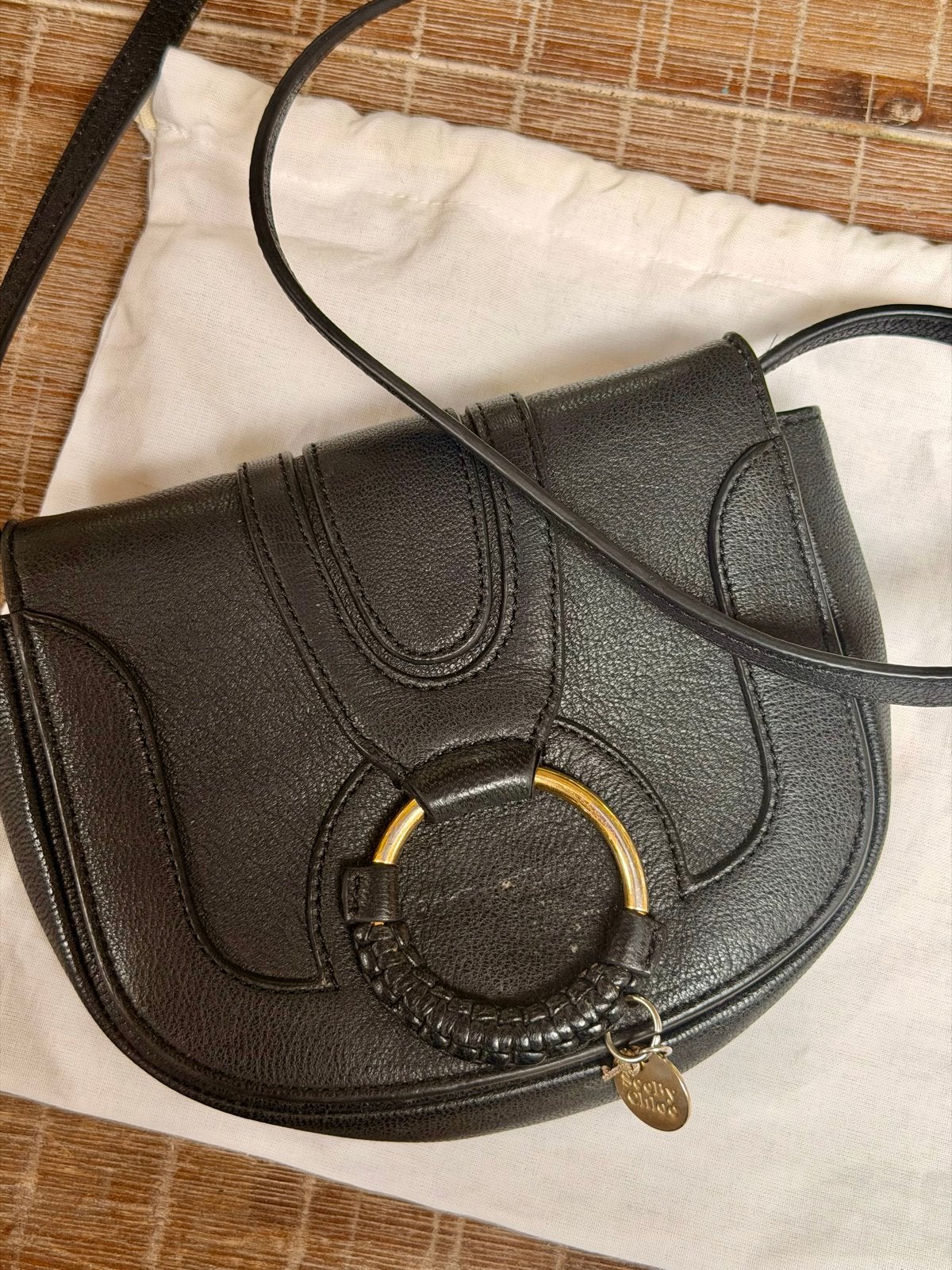See by Chloé Mara cross body -  zwart leer, Ophalen of Verzenden, Zo goed als nieuw, Zwart, Schoudertasje