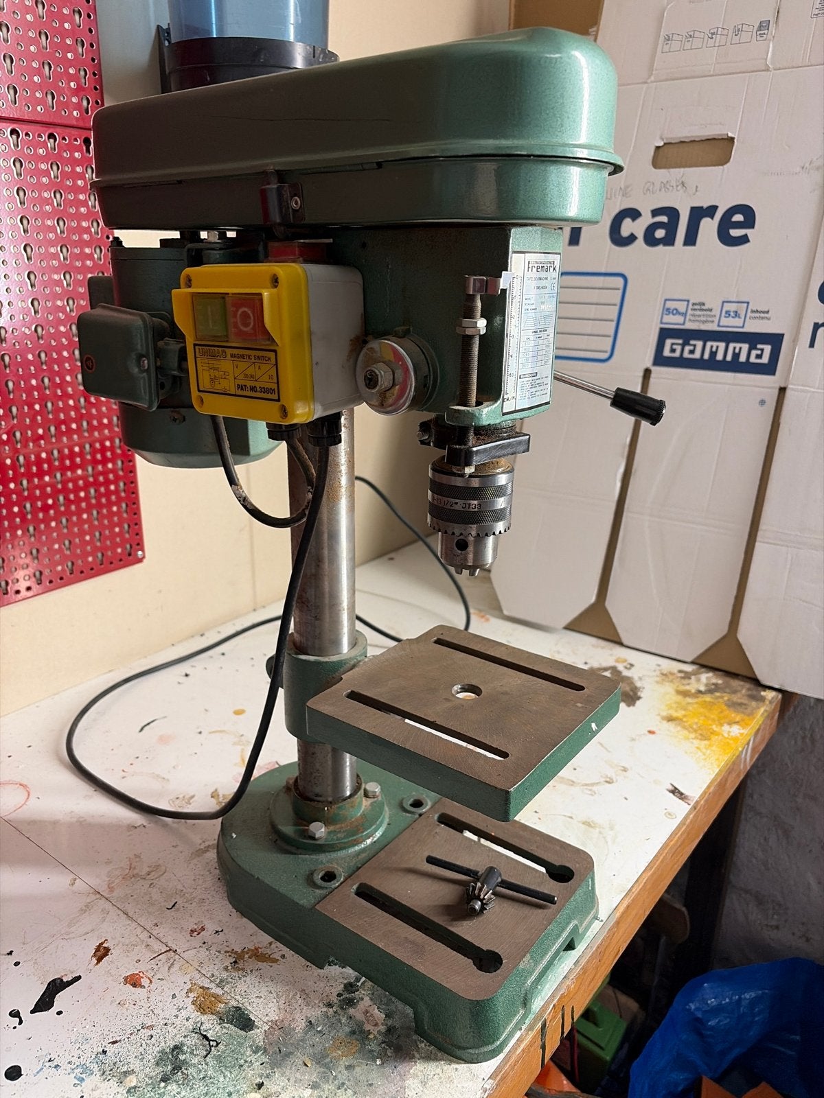 Freemark Kolomboormachine - Tafelboormachine, Ophalen, Gebruikt, Minder dan 400 watt, Kolomboormachine
