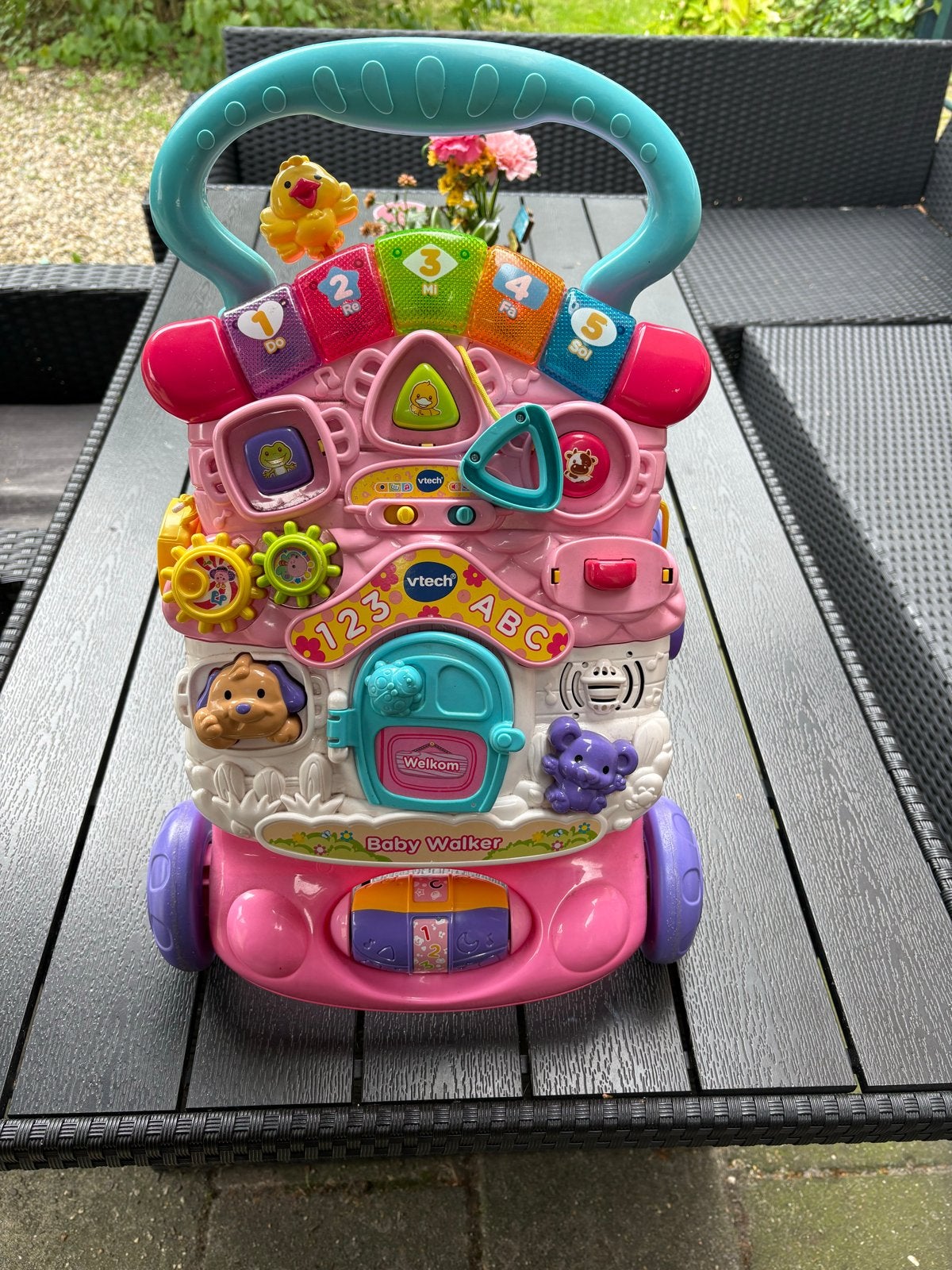 VTech Baby Walker Roze - Interactieve Loopwagen, Ophalen of Verzenden, Zo goed als nieuw, Overige typen, Met licht