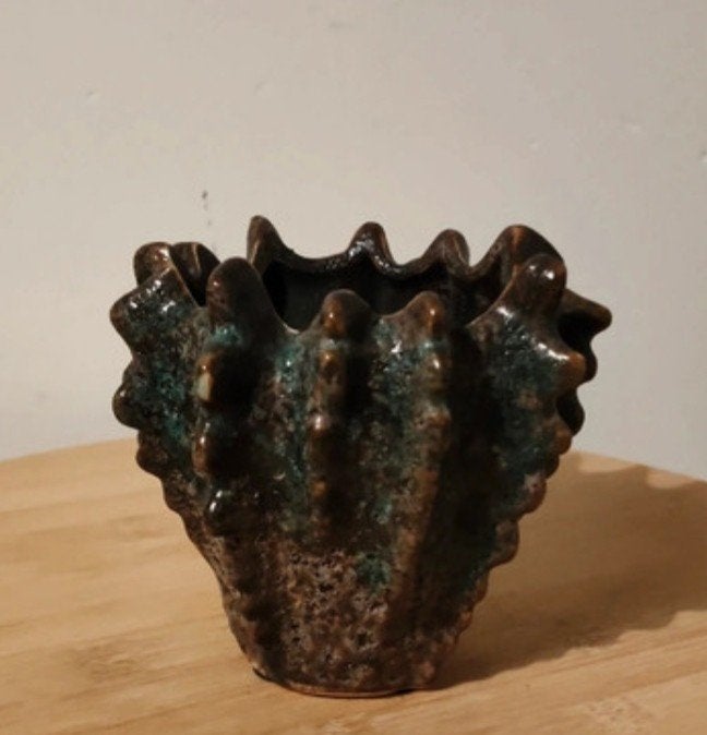 Koraalvaasje of bloempotje klein. blauw/groen, Rond, Binnen, Ophalen of Verzenden, Zo goed als nieuw