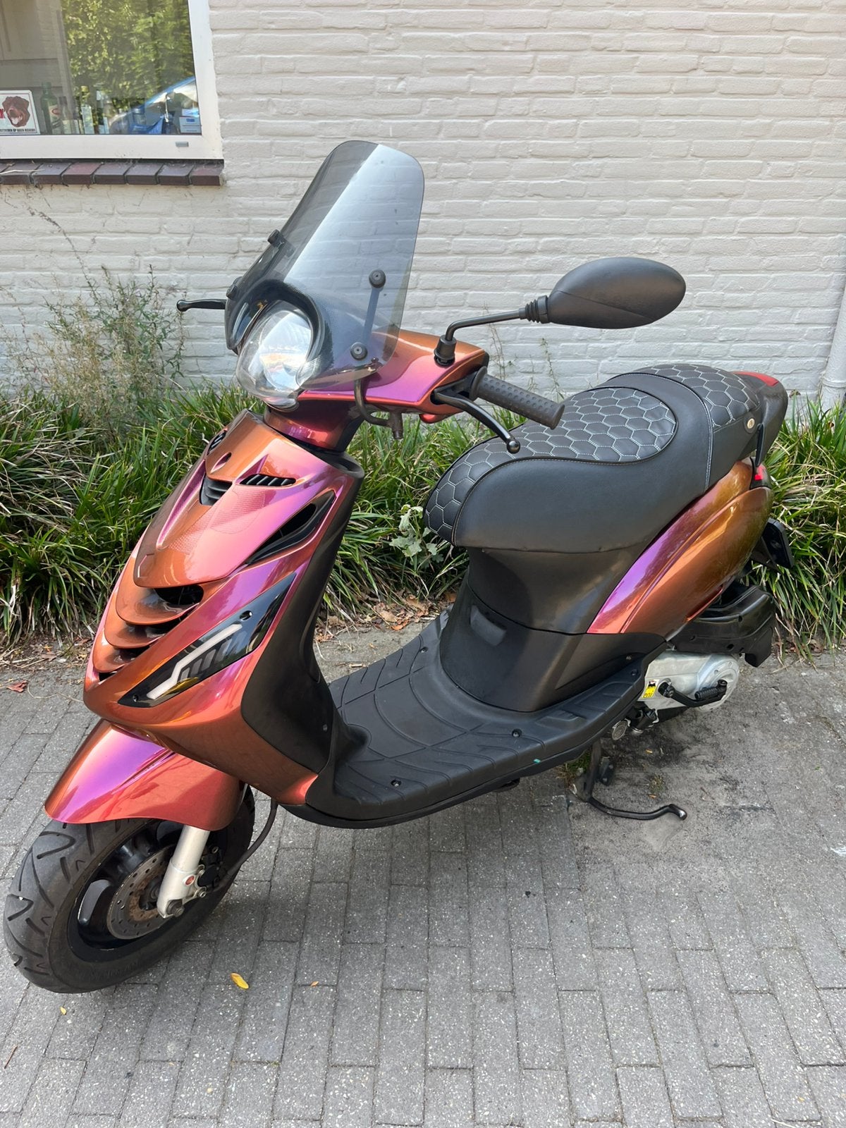 Piaggio zip 4 takt 50cc 2v paars bruin kameleon Brom custom, Ophalen of Verzenden, Zo goed als nieuw, Benzine, Zip