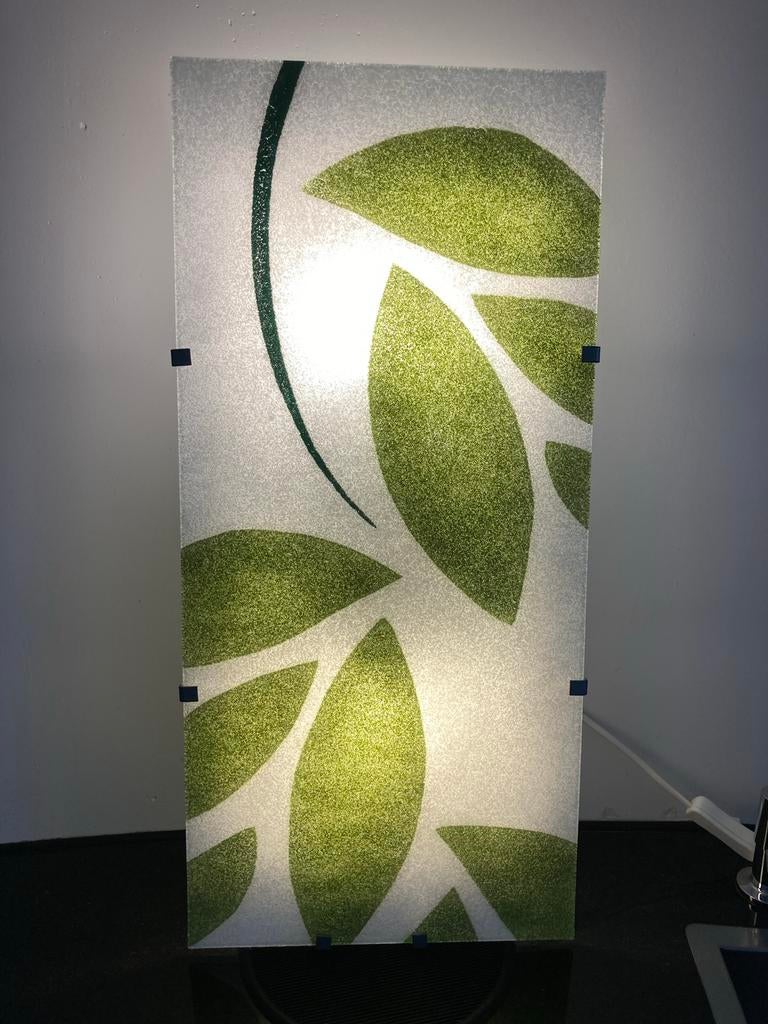 IKEA Gyllen wandlamp met groen bladmotief, Ophalen, Gebruikt, Glas