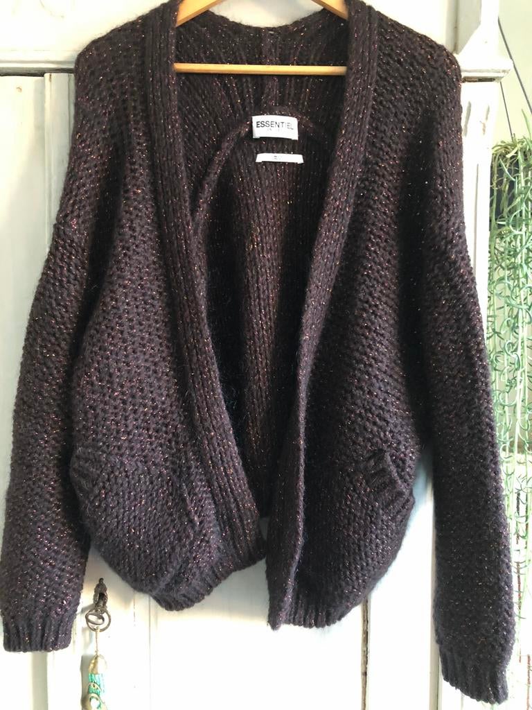 Bijzonder bruin bomber-stijl Essentiel Antwerp VEST Mt M / L, Verzenden, Zo goed als nieuw, Bruin