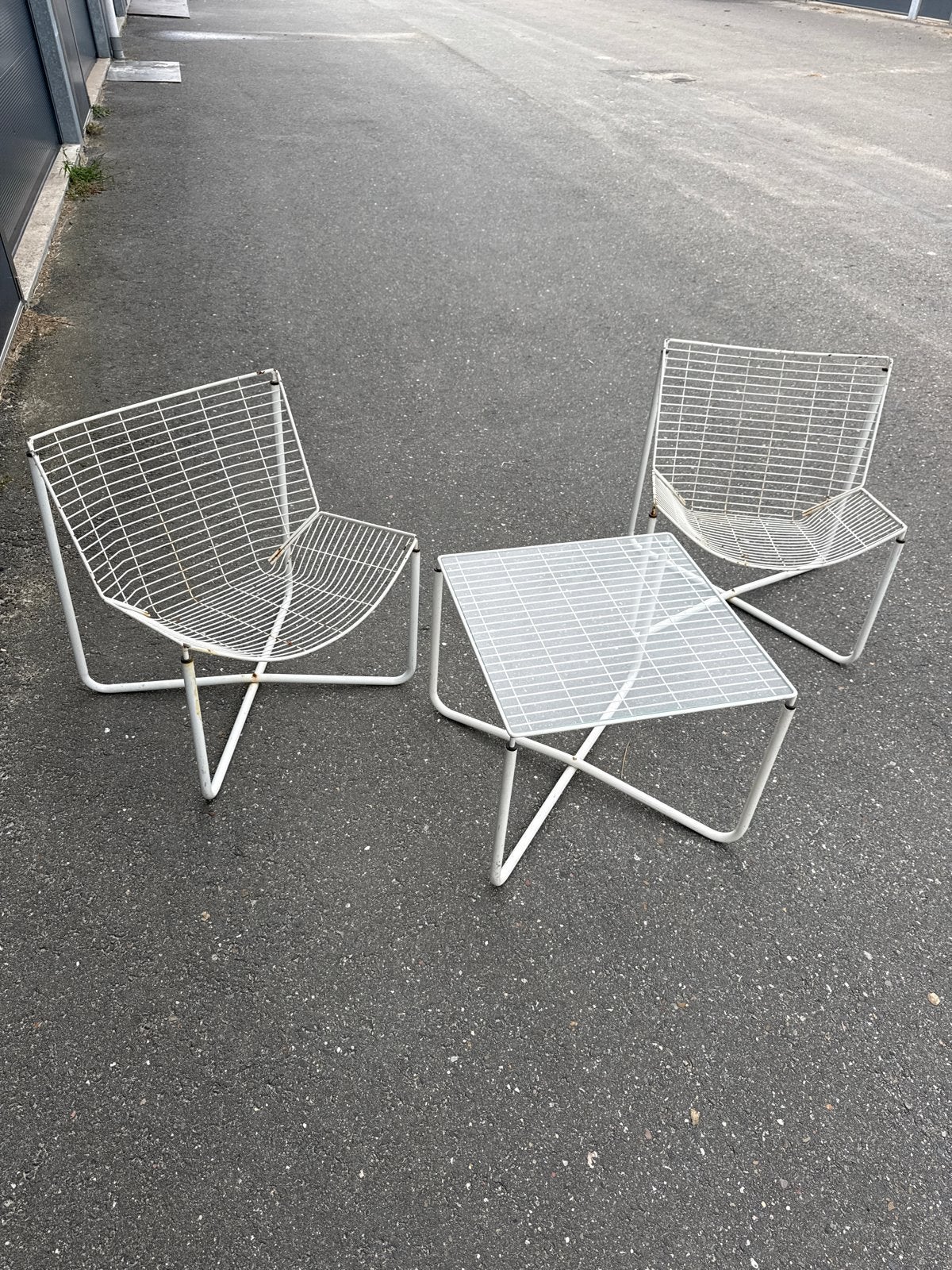 Niels Gammelgaard Jaren 80 Stoelen en Tafel - Vintage Ikea, Huis en Inrichting, Gebruikt, Twee, Wit, Ophalen of Verzenden