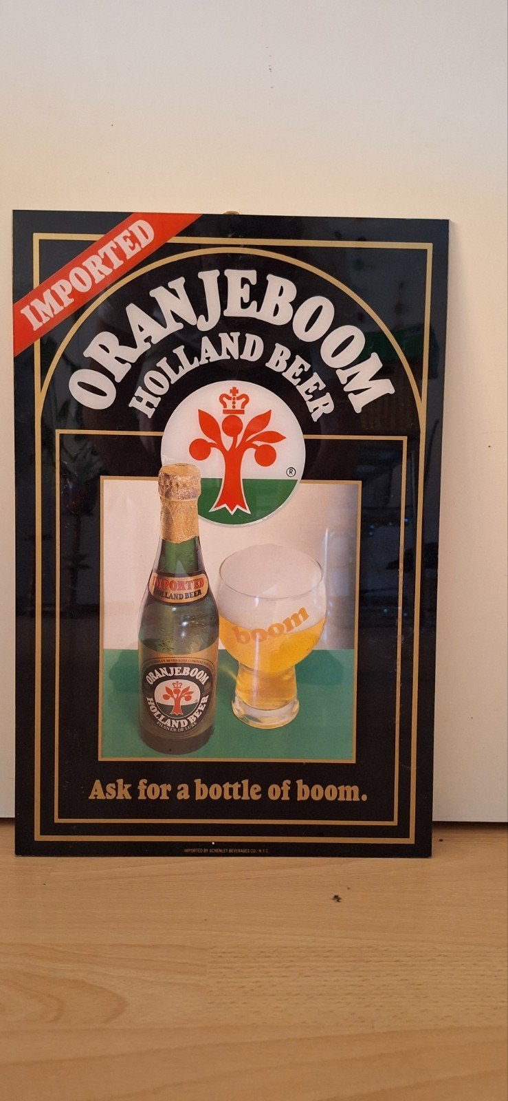 Vintage Oranjeboom Holland Bier Reclamebord, Verzamelen, Ophalen of Verzenden, Gebruikt, Reclamebord, Plaat of Schild, Overige merken