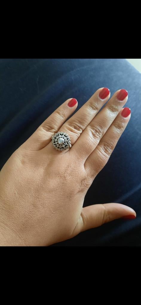 Antieke 14k Gouden Diamanten Ring, circa 1900, Ophalen, Gebruikt, Met edelsteen, Dame
