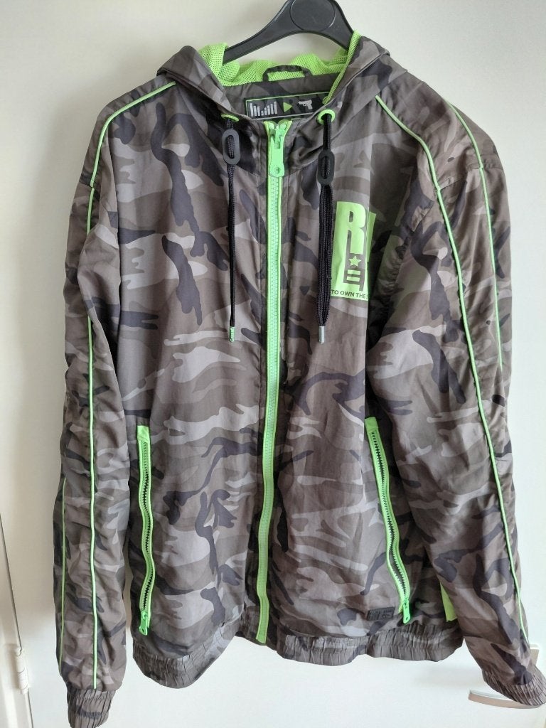 Jas XL groen grijs met capu, Ophalen of Verzenden, Zo goed als nieuw, Maat 56/58 (XL), Meerkleurig