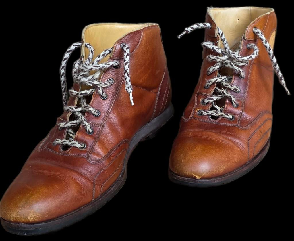 Greve Vintage Bruine Leren Laarzen - Maat 42, Bruin, Lage of Enkellaarzen, Ophalen of Verzenden, Onbekend
