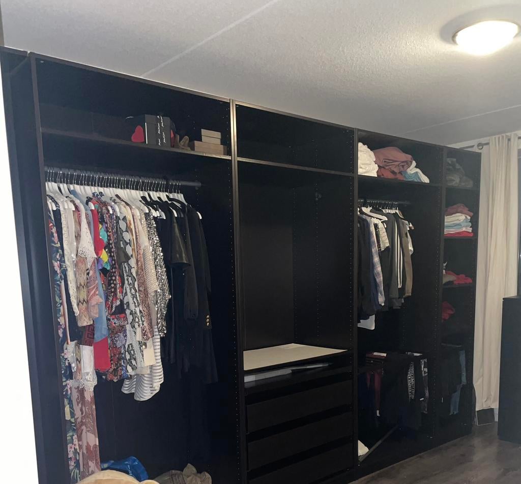 Ikea pax kledingkast donker bruin/zwart, Ophalen of Verzenden, 50 tot 75 cm, 200 cm of meer