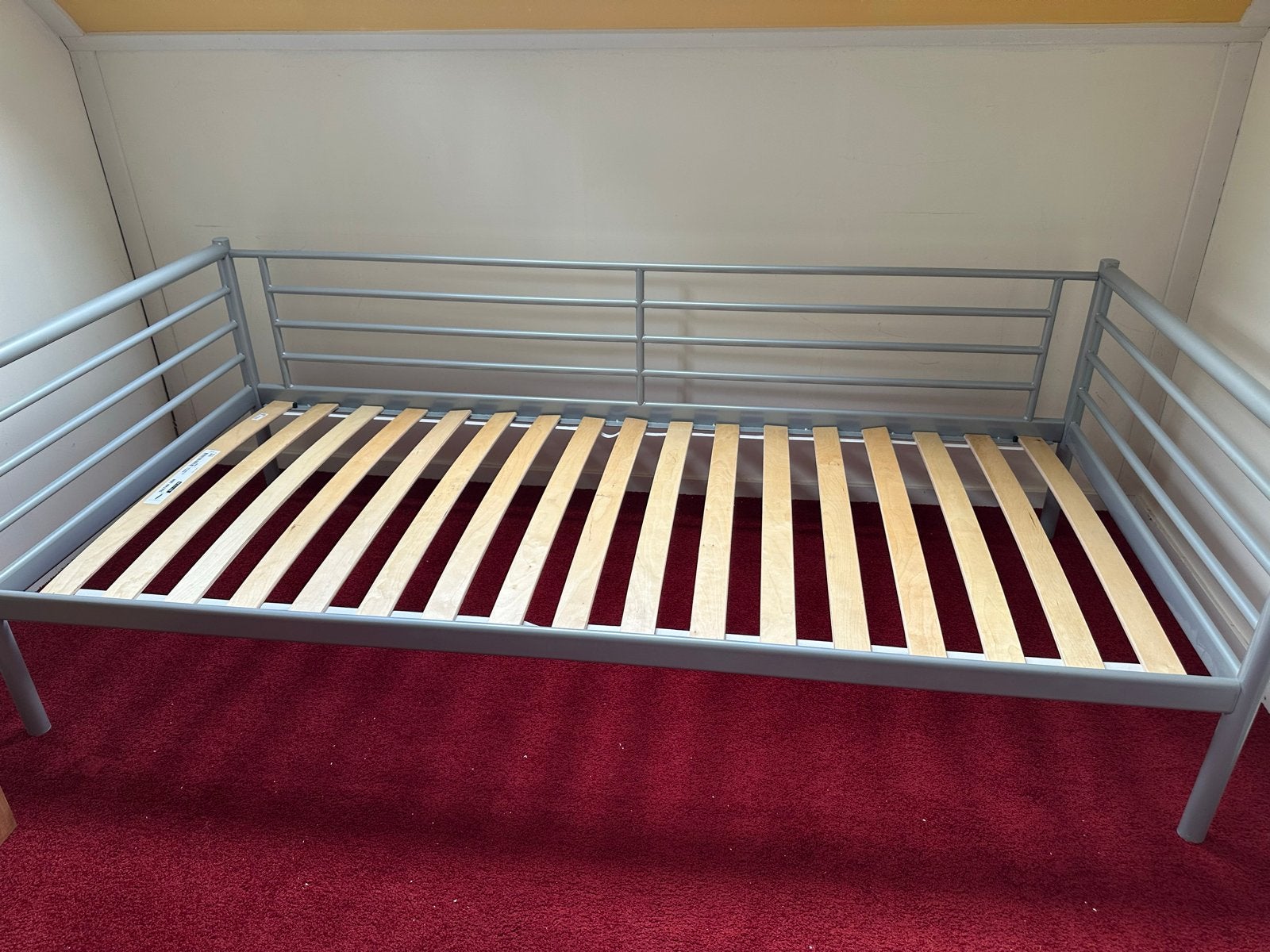 1-persoons ledikant met lattenbodem en topper 200x90, Ophalen, Gebruikt, 90 cm, Eenpersoons