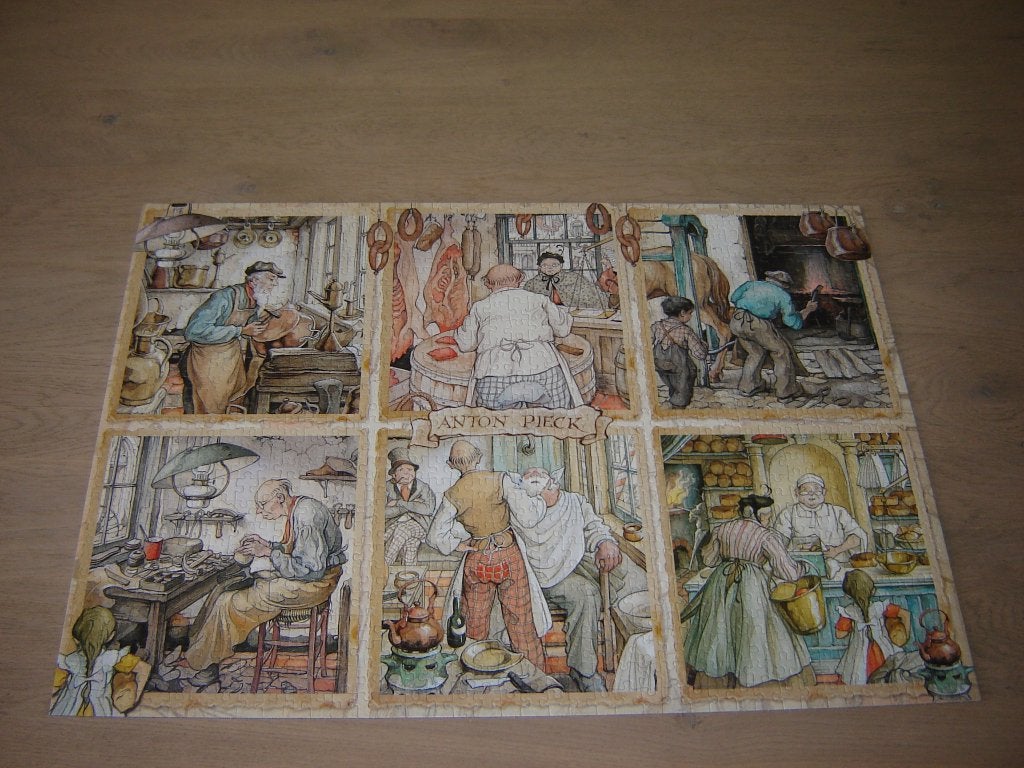 Puzzel Jumbo ANTON PIECK DE AMBACHTSLIEDEN 1000 st., Ophalen of Verzenden, 500 t/m 1500 stukjes, Zo goed als nieuw, Legpuzzel