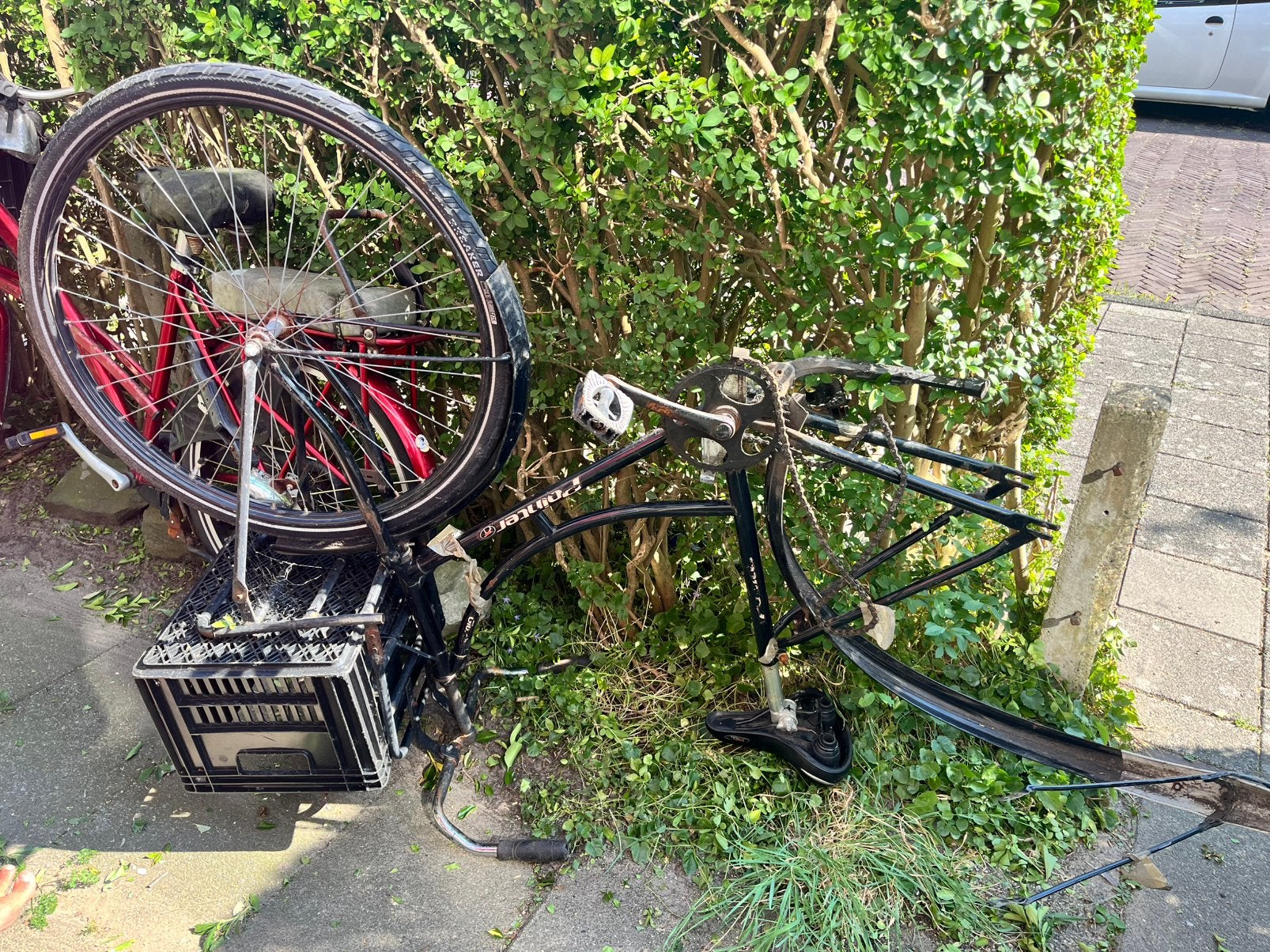 Zwarte fiets voor oud ijzer., Fietsen en Brommers, Ophalen, Gebruikt