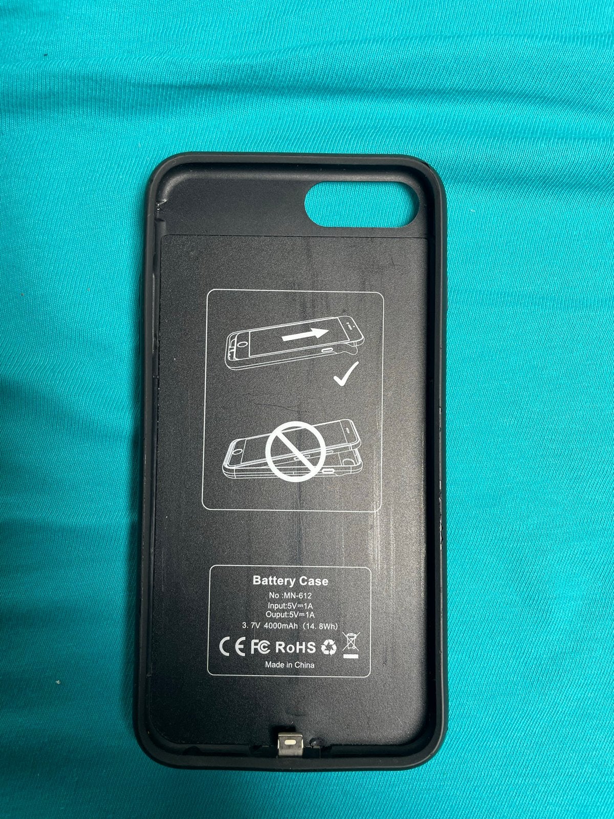 Battery Case voor iPhone 7/8 - 4000mAh Zwart, Ophalen of Verzenden, Gebruikt, Bescherming, Apple iPhone
