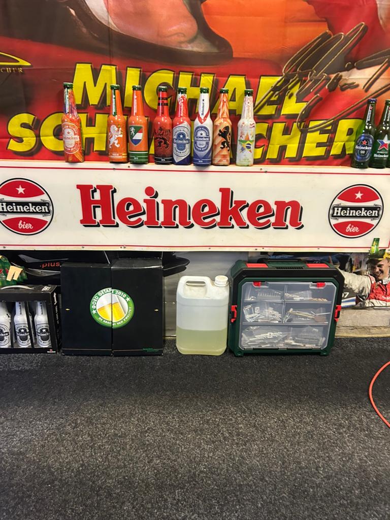 Heineken reclamebord - Vintage bier decoratie, Ophalen, Gebruikt, Reclamebord, Plaat of Schild, Heineken