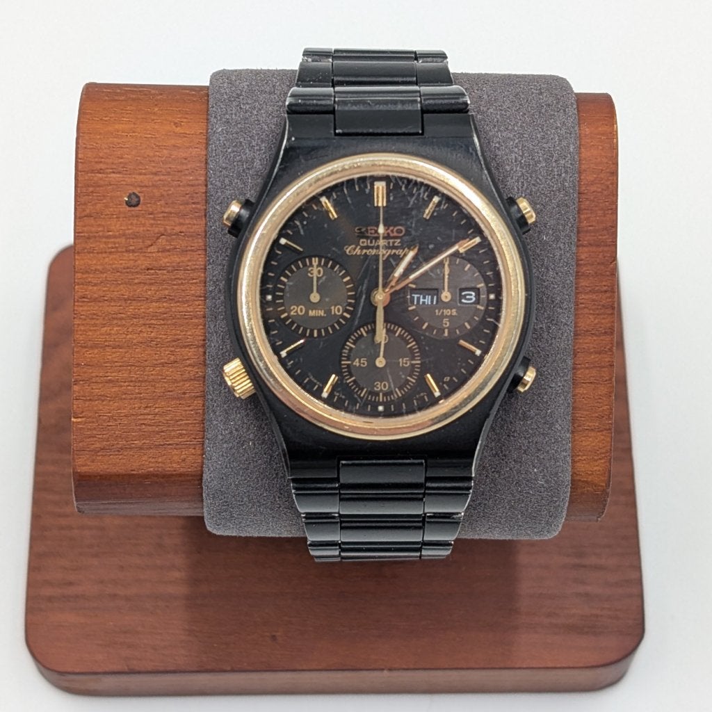 Seiko 7a38-7100 *RARE* Vintage zwart / goud metaal horloge, Seiko, Zo goed als nieuw, Support@seiko.com, 5-11, Akasaka 2-chome
Minato-ku, Tokyo 107-0052
Japan