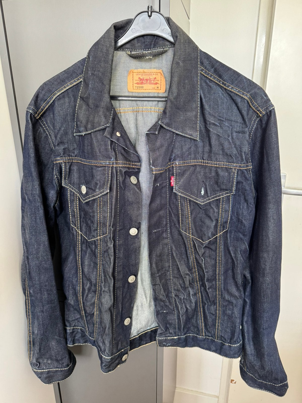 Levi The Trucker spijkerjas, Kleding | Heren, Jassen | Zomer, Ophalen of Verzenden, Gedragen, Blauw