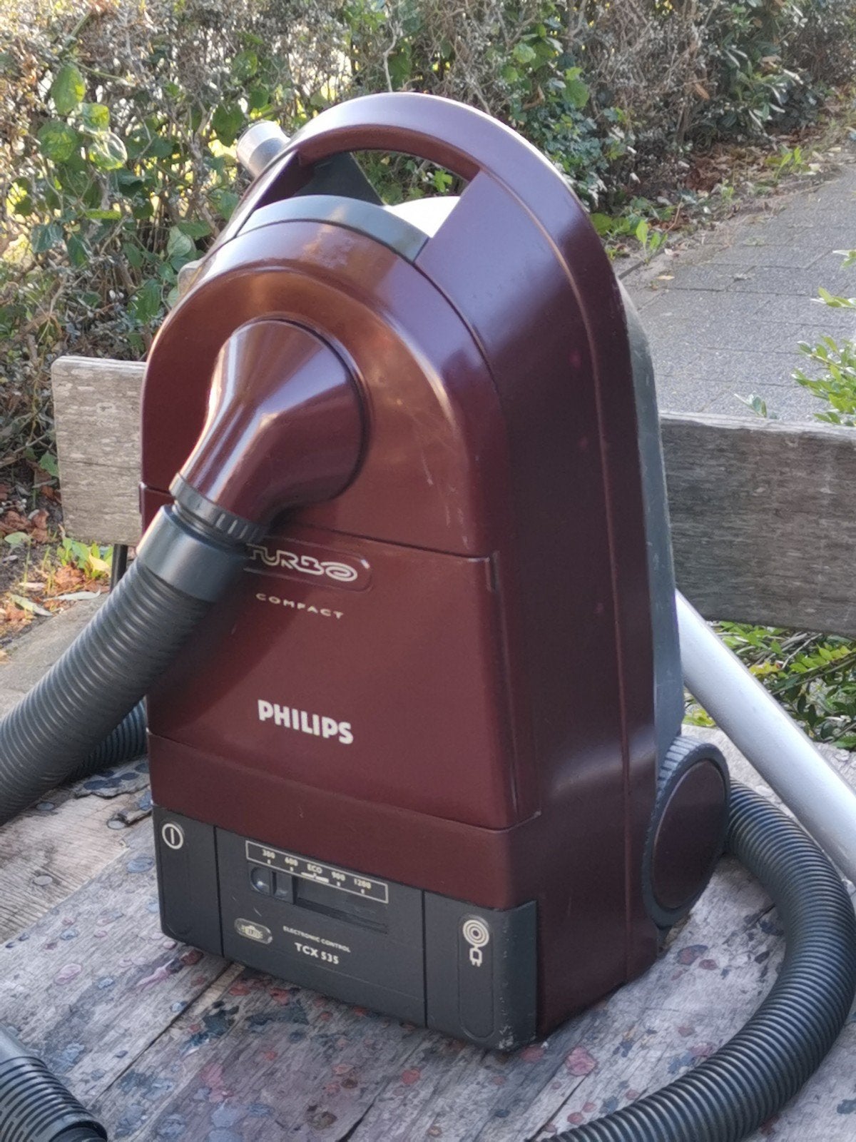 Stille, ijzersterke Philips Turbo Compact TCX 535 stofzuiger, Witgoed en Apparatuur, Stofzuigers, Overige merken, Gebruikt, Geschikt voor harde vloeren