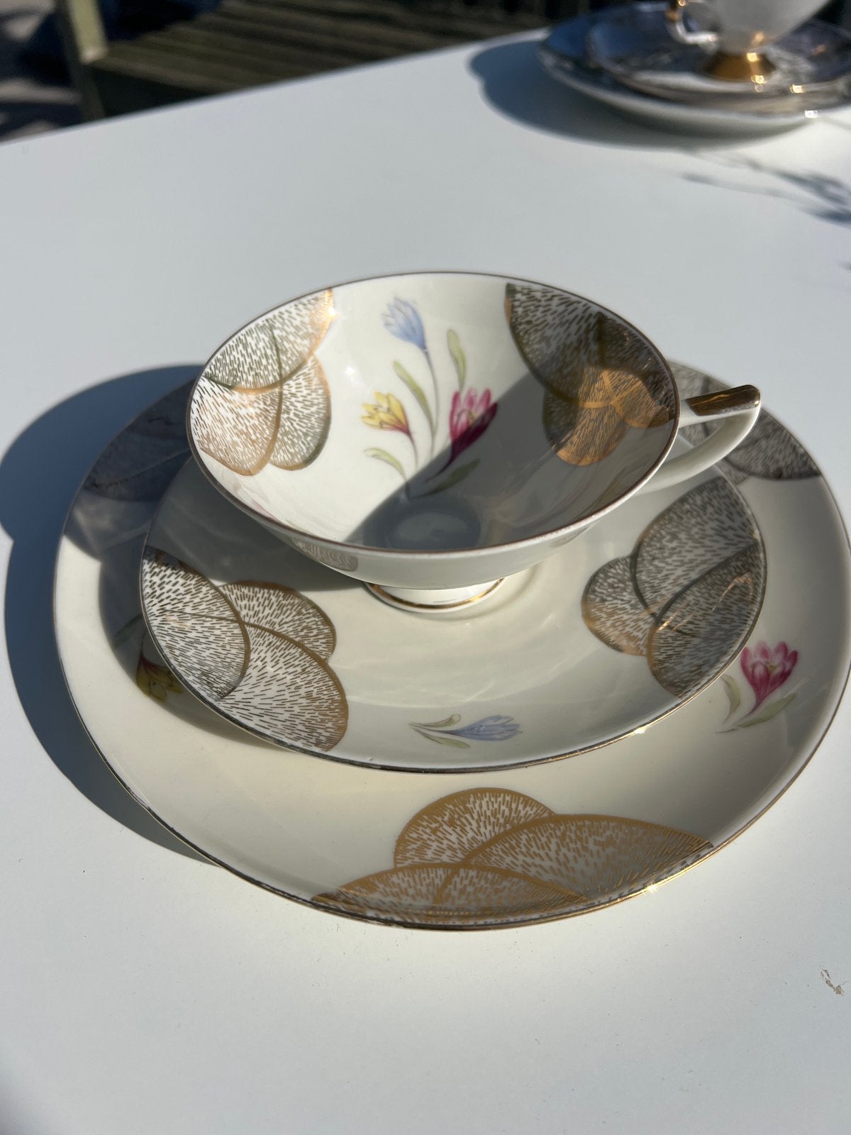 Vintage porseleinen theeservies - perfecte conditie, Ophalen of Verzenden
