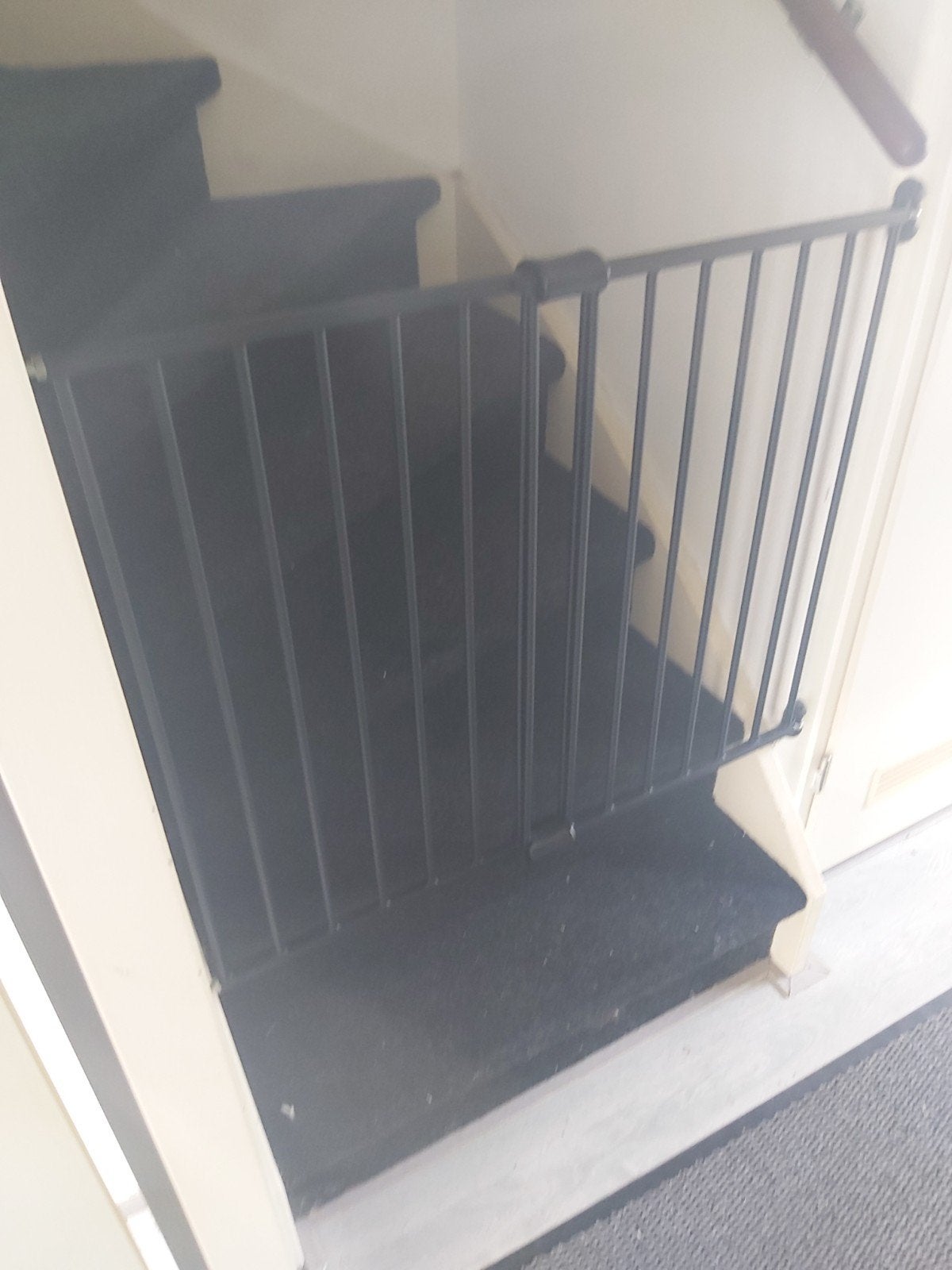 Zwart metalen traphekje - Veiligheid voor kinderen, Ophalen, Gebruikt, Klemhekje, Metaal of IJzer