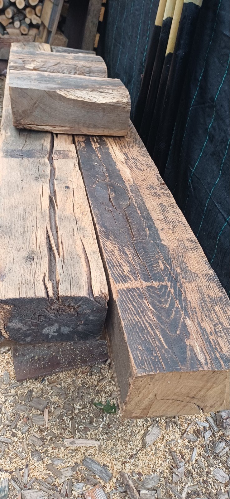 Robuuste Eiken Balken - Ideaal voor Constructie en Decoratie, Doe-het-zelf en Verbouw, Hout en Planken, Ophalen, Gebruikt, Eiken