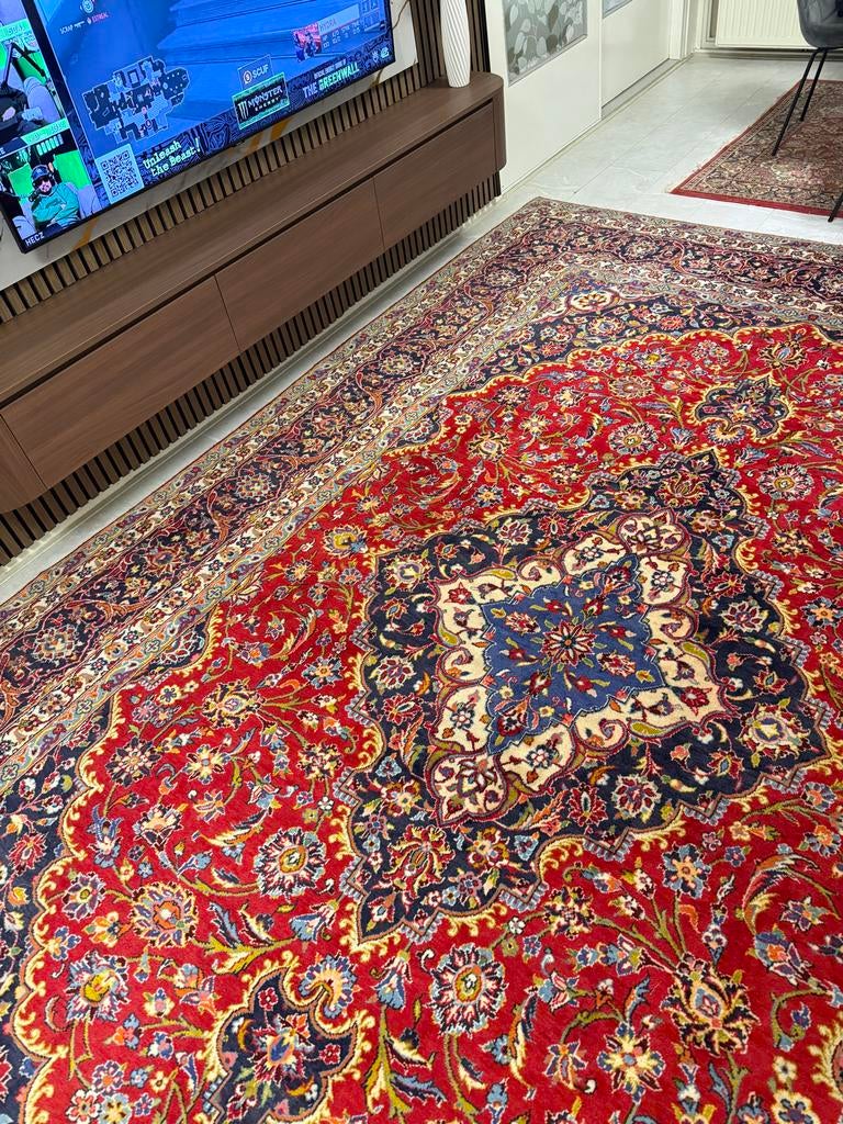 Prachtig Perzisch handgeknoopt tapijt - Klassiek Kashan, 150 tot 200 cm, 200 cm of meer, Ophalen of Verzenden, Zo goed als nieuw