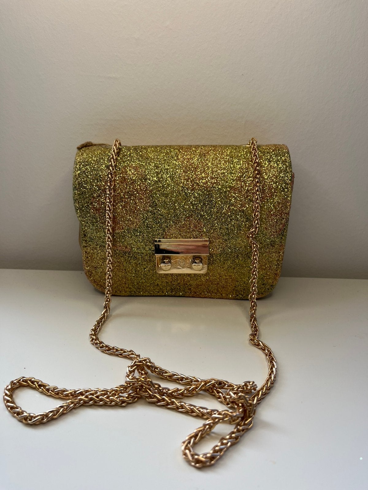 Glitter goud tasje, Ophalen of Verzenden, Nieuw, Overige kleuren, Avondtasje