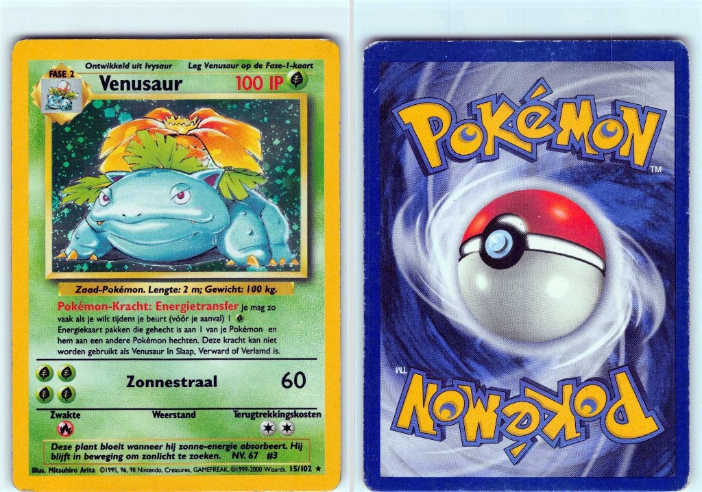 Pokémon kaart: Venusaur (BS 15) Nederlands, Ophalen of Verzenden, Gebruikt, Losse kaart