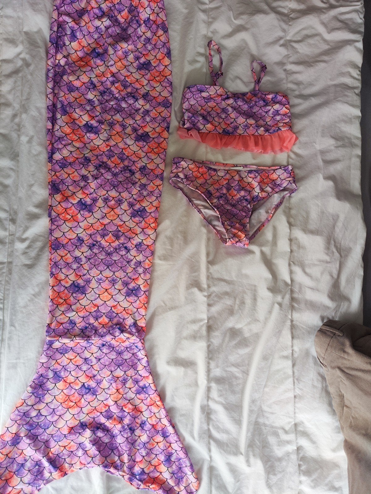 3-delige Zeemeermin Zwemset - Bikini met Staart Maat 128/134, Bikiniset, Meisje, Nieuw, H&M.