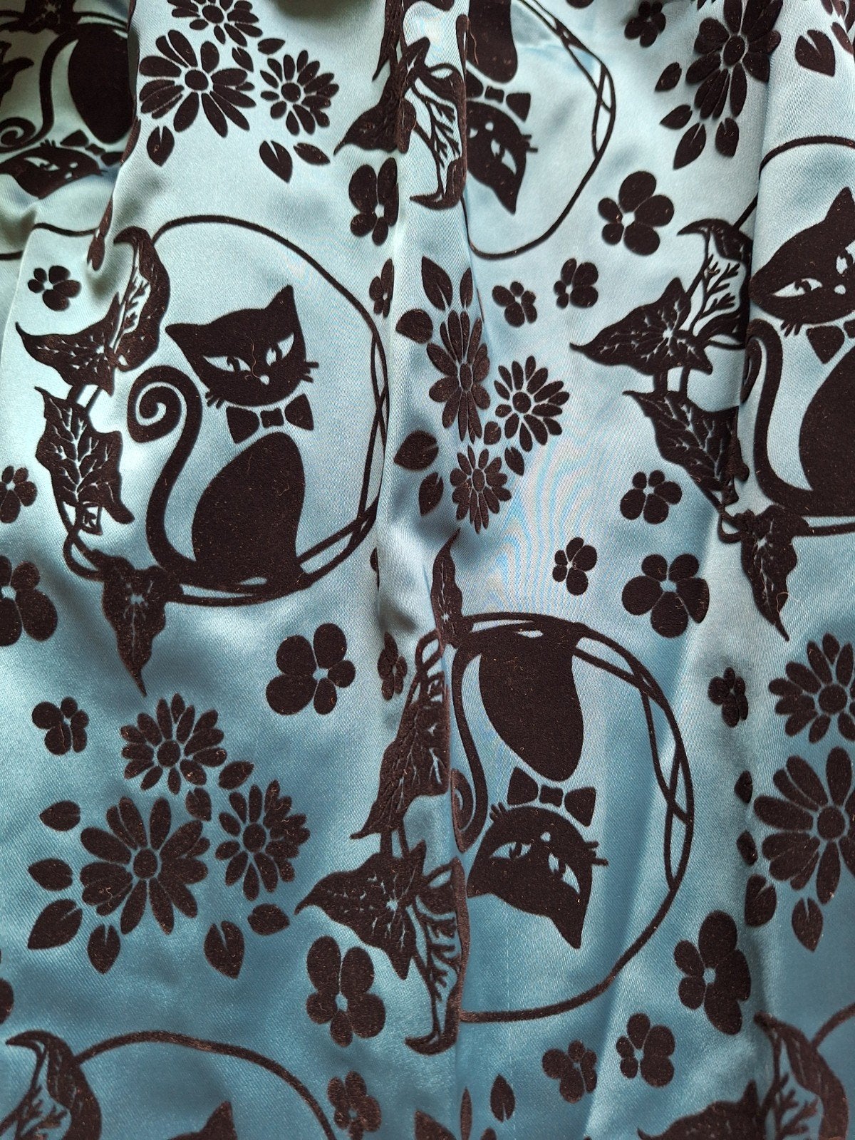 Mooie nieuwe blauwe M rok met katten en bloemetjes motief!, Maat 38/40 (M), Blauw, Nieuw, Ophalen of Verzenden