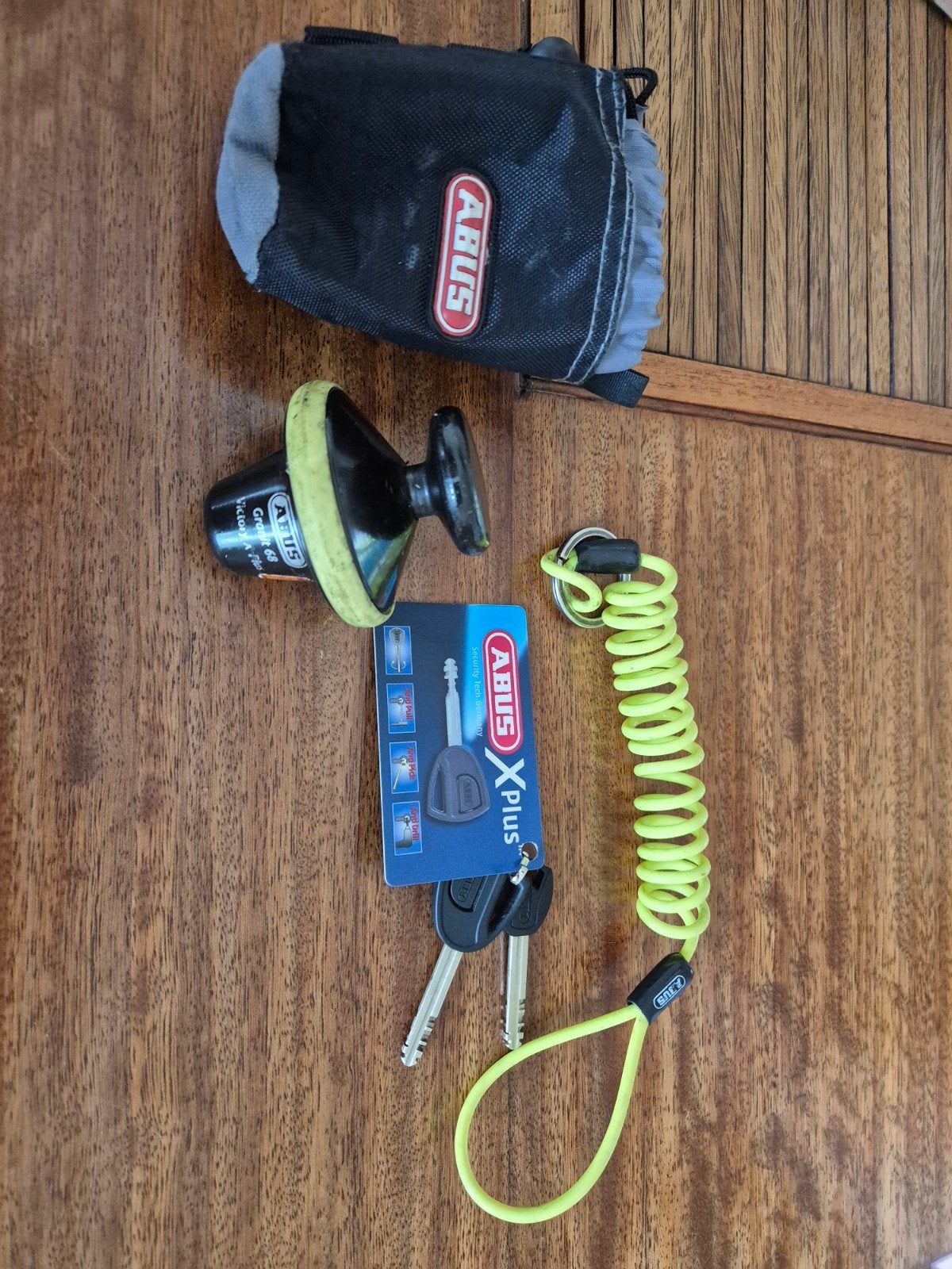 ABUS Granit 68 Victory X-Plus schijfremslot art 4 sterren, Fietsen en Brommers, Fietsaccessoires | Fietssloten, Ophalen of Verzenden