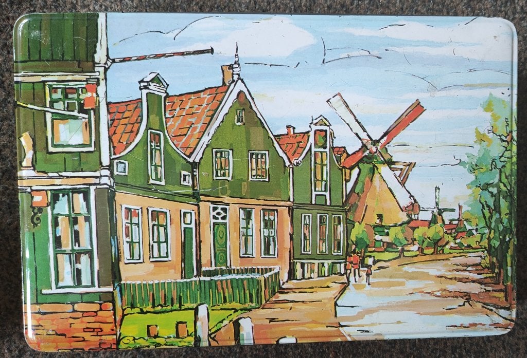 PATRIA biscuit blik Zaanse Schans met MOLEN + zaanse huisjes, Ophalen of Verzenden, Zo goed als nieuw, Koek(jes), Overige merken
