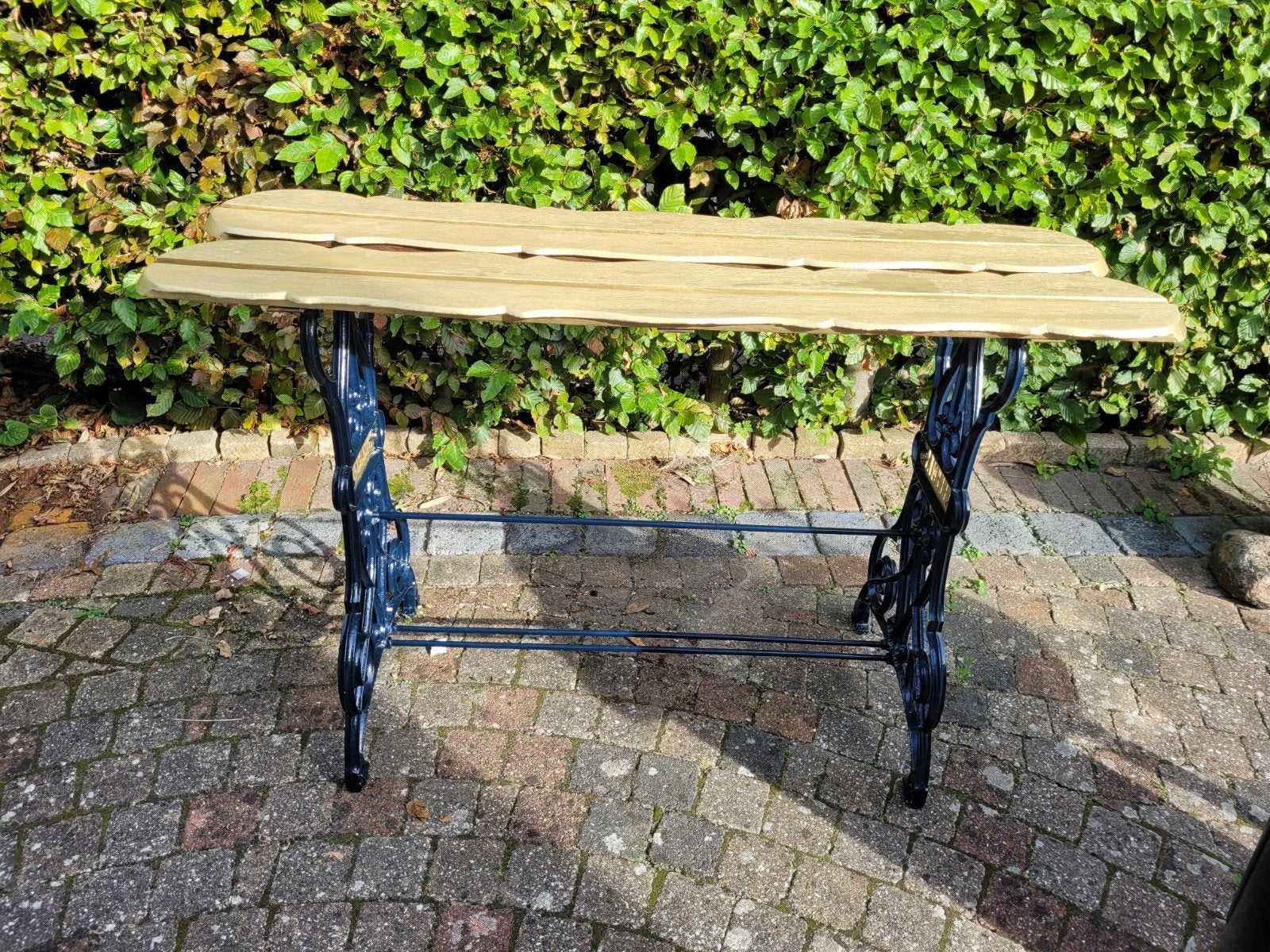 Gietijzeren tafel voor binnen of buiten, Tuin en Terras, Ophalen, Gebruikt, Rechthoekig, Metaal
