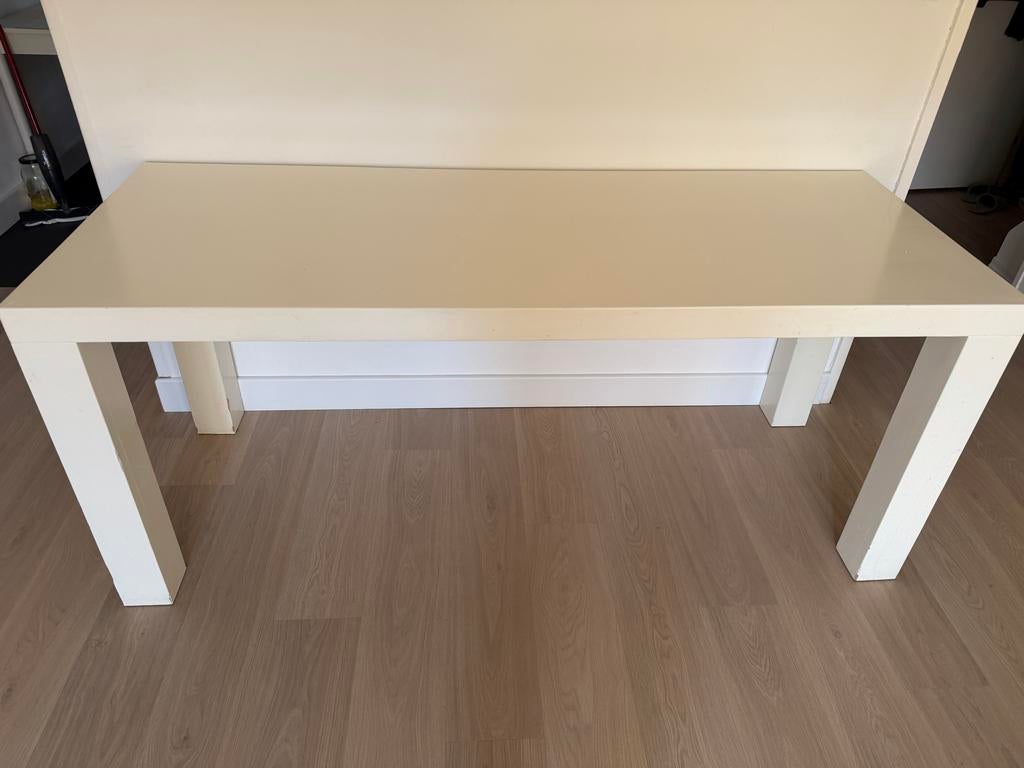Witte eettafel/bureau - Gebruikt, Huis en Inrichting, Gebruikt, 100 tot 150 cm, Tot twee personen, Rechthoekig