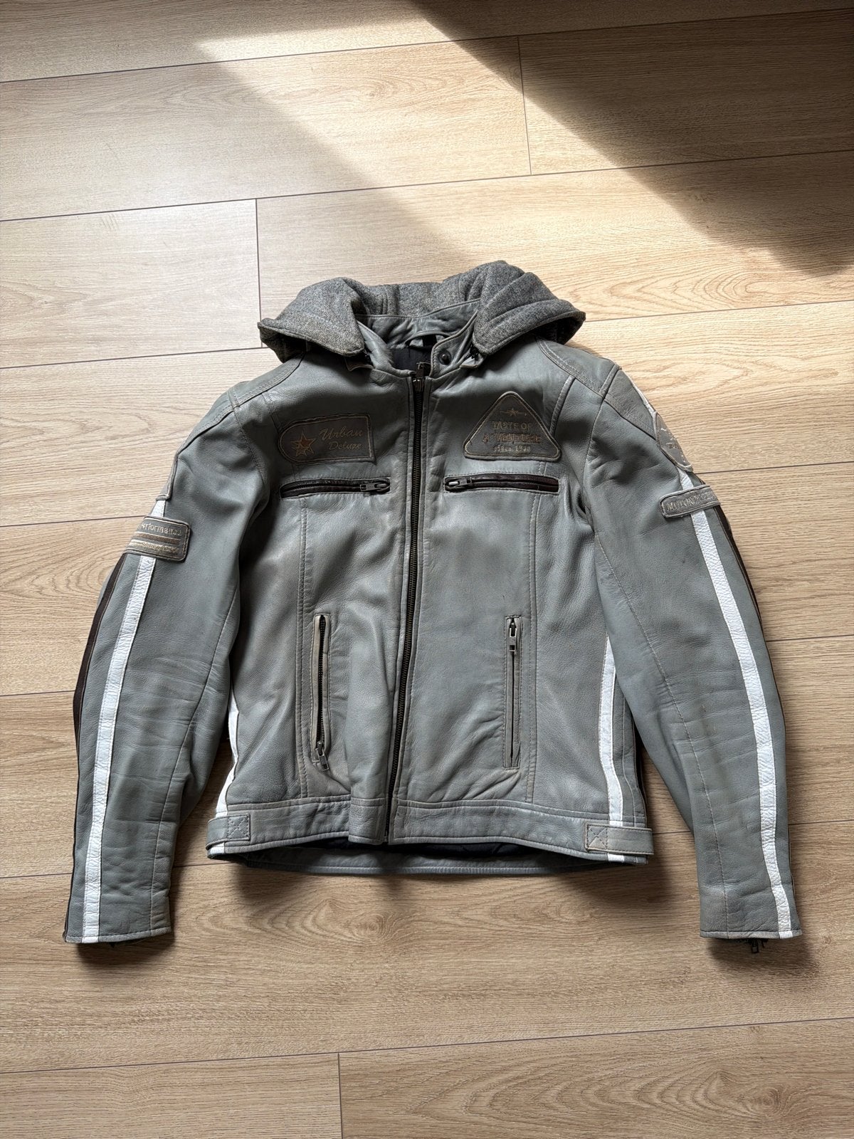 DIFI Motorjas met afneembare capuchon - Maat 42 (M/L), Motoren, Kleding | Motorkleding, Jas | leer, Heren, Tweedehands, Ophalen of Verzenden
